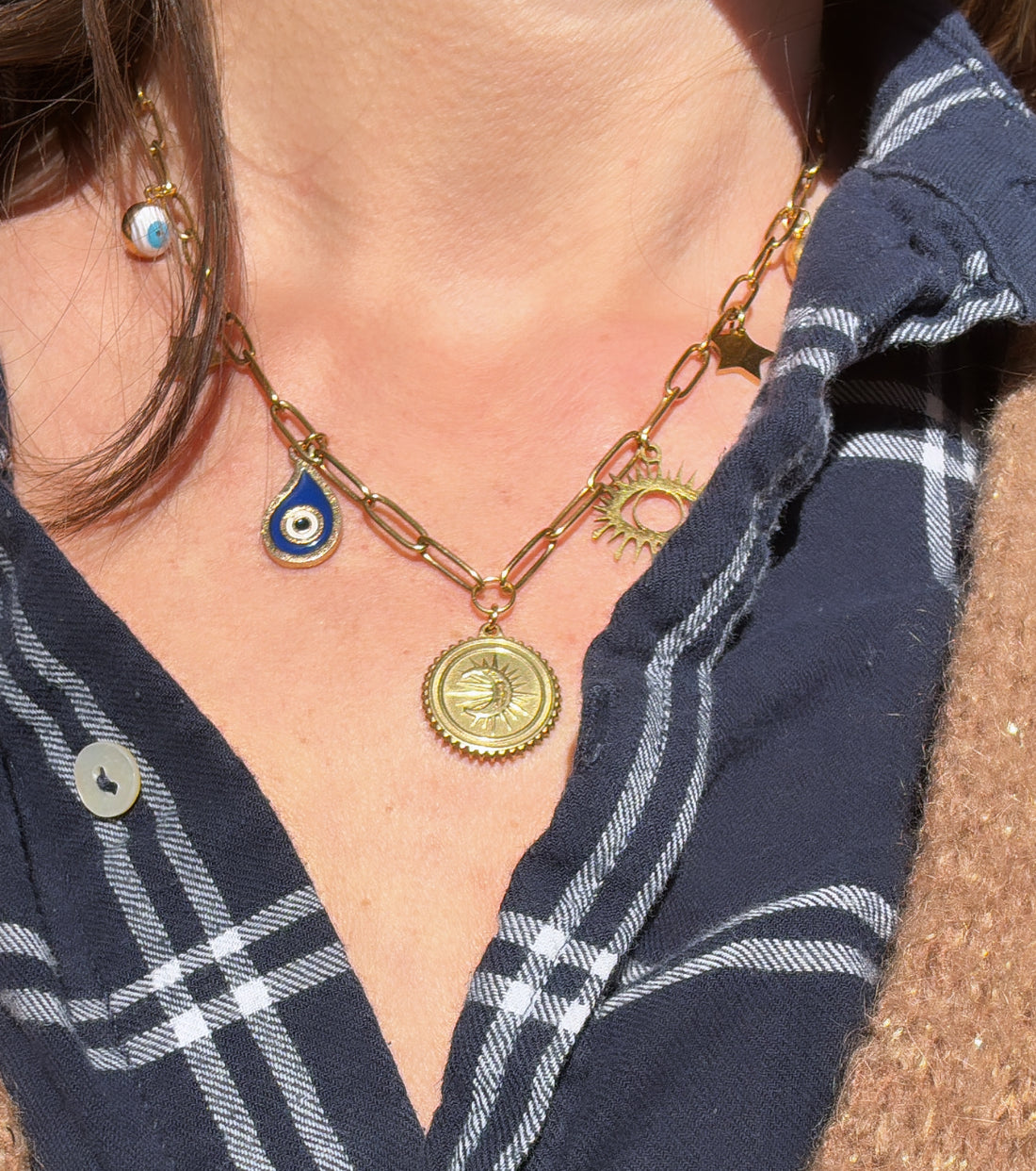 Colliers personnalisables avec breloques en acier inoxydables zenesia bijoux