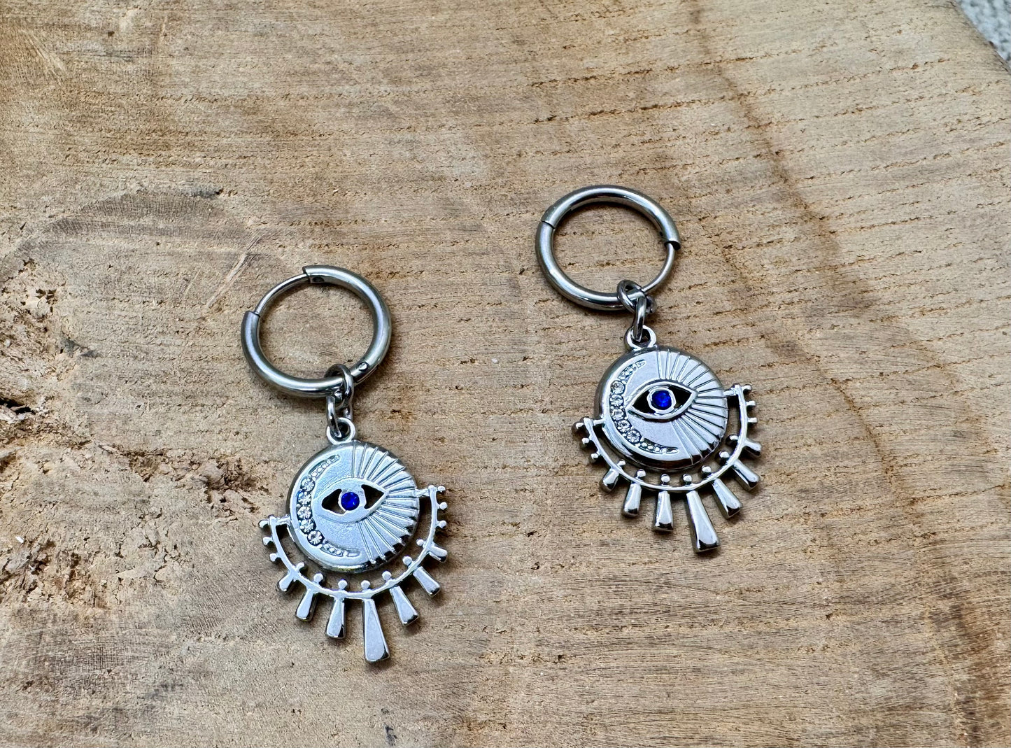 créoles uniques en acier inoxydable – Inspirations célestes & talismans Bijoux mystiques