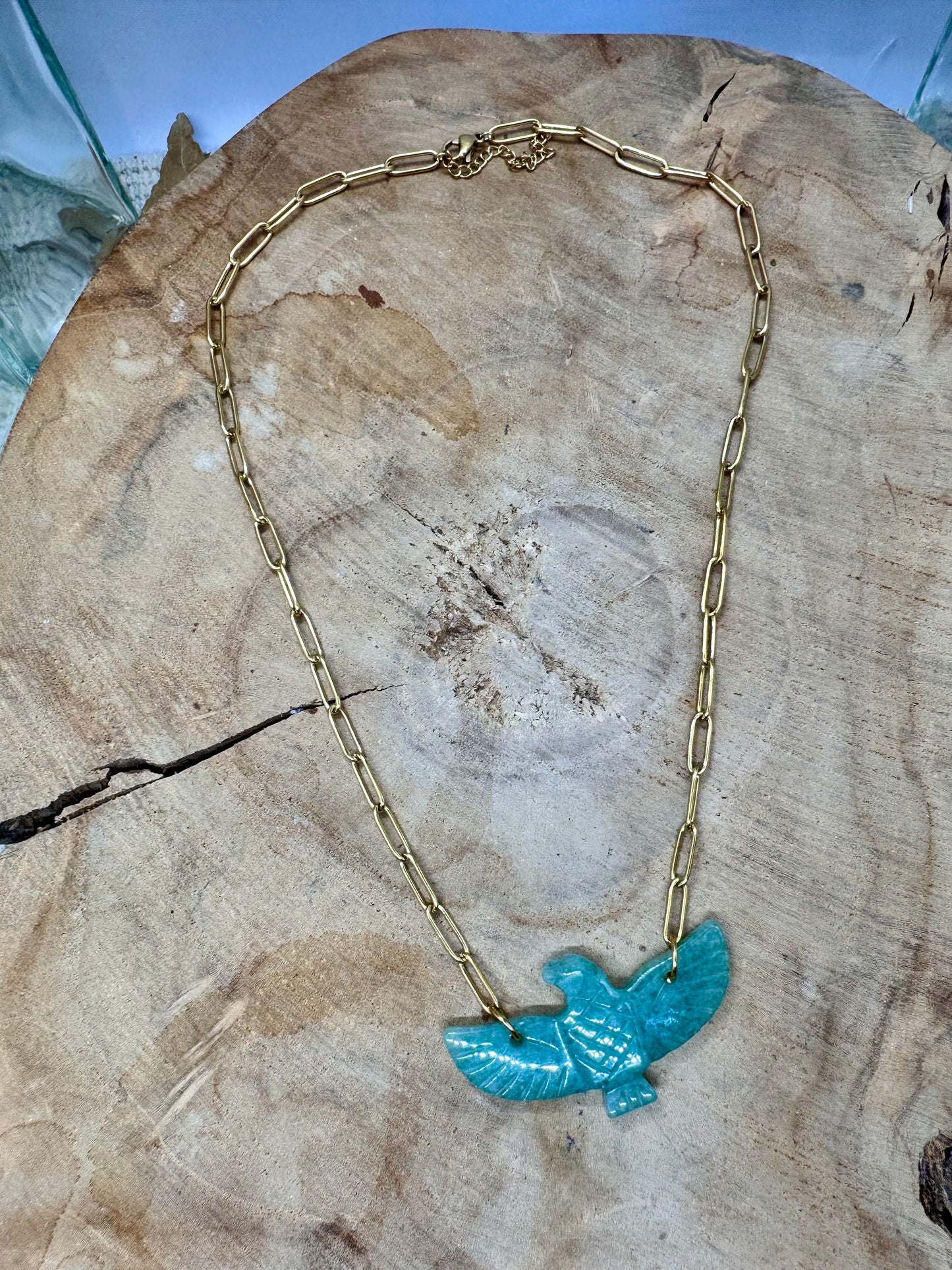 Colliers chaîne pendentif Aigle en Pierre Naturelle Véritable