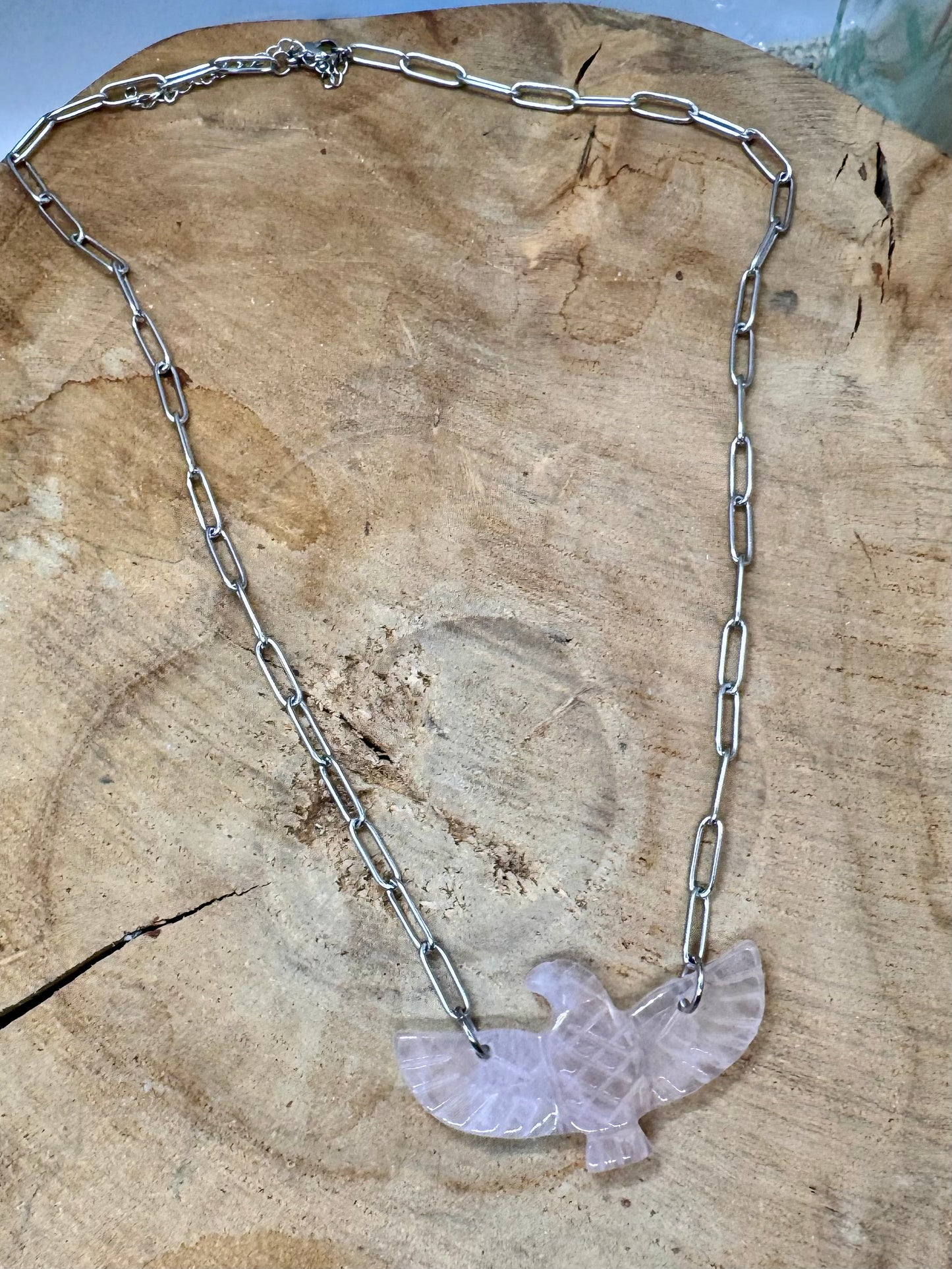 Colliers chaîne pendentif Aigle en Pierre Naturelle Véritable