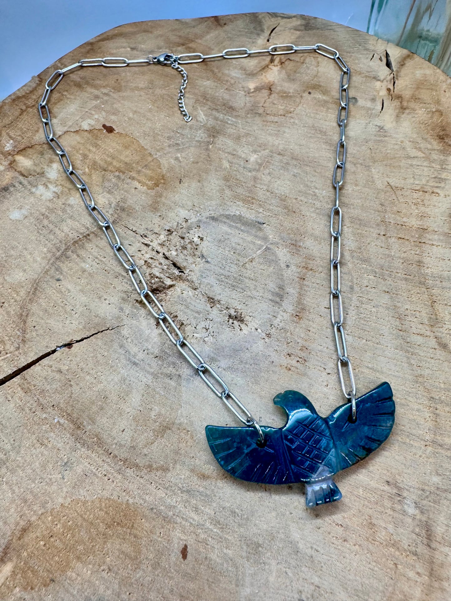 Colliers chaîne pendentif Aigle en Pierre Naturelle Véritable