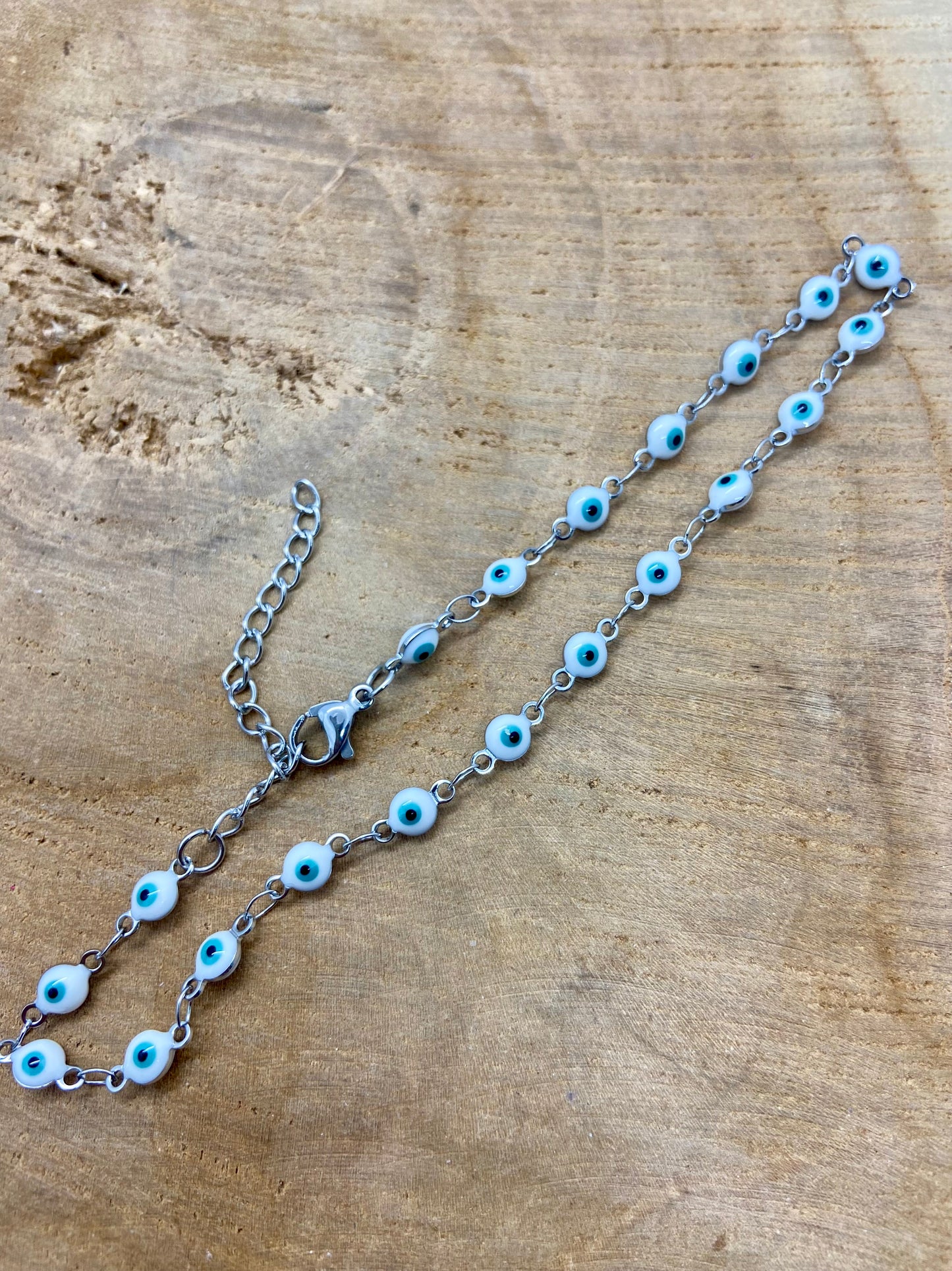 Chaine de Cheville et Bracelet Acier Inoxydable Matiasma Oeil De Protection
