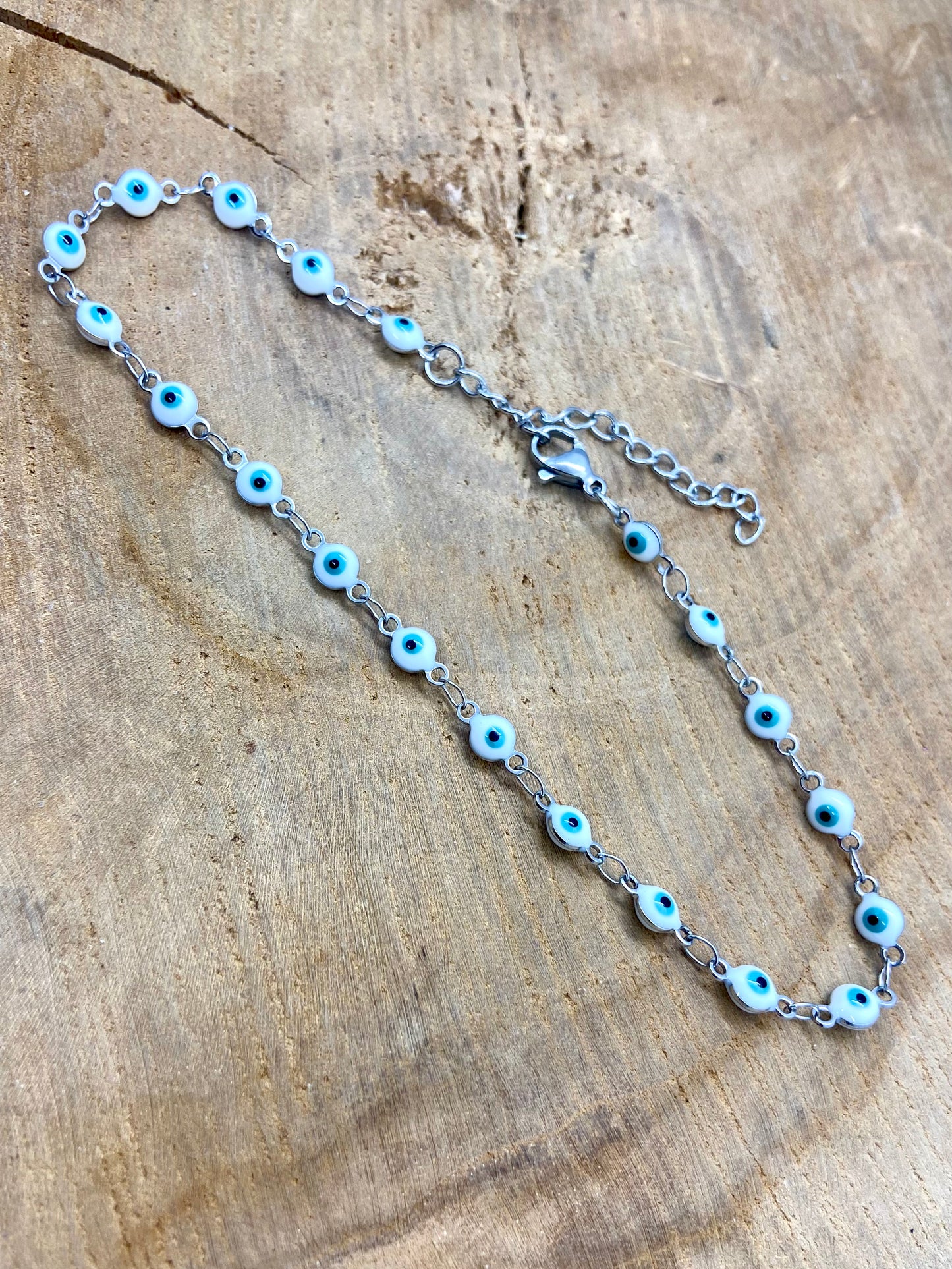 Chaine de Cheville et Bracelet Acier Inoxydable Matiasma Oeil De Protection