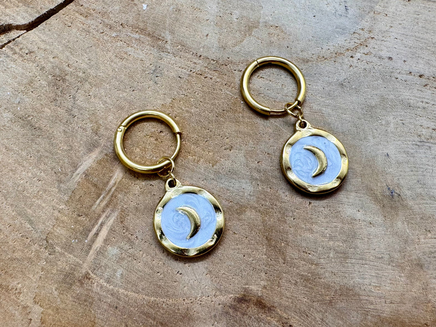 créoles uniques en acier inoxydable – Inspirations célestes & talismans Bijoux mystiques