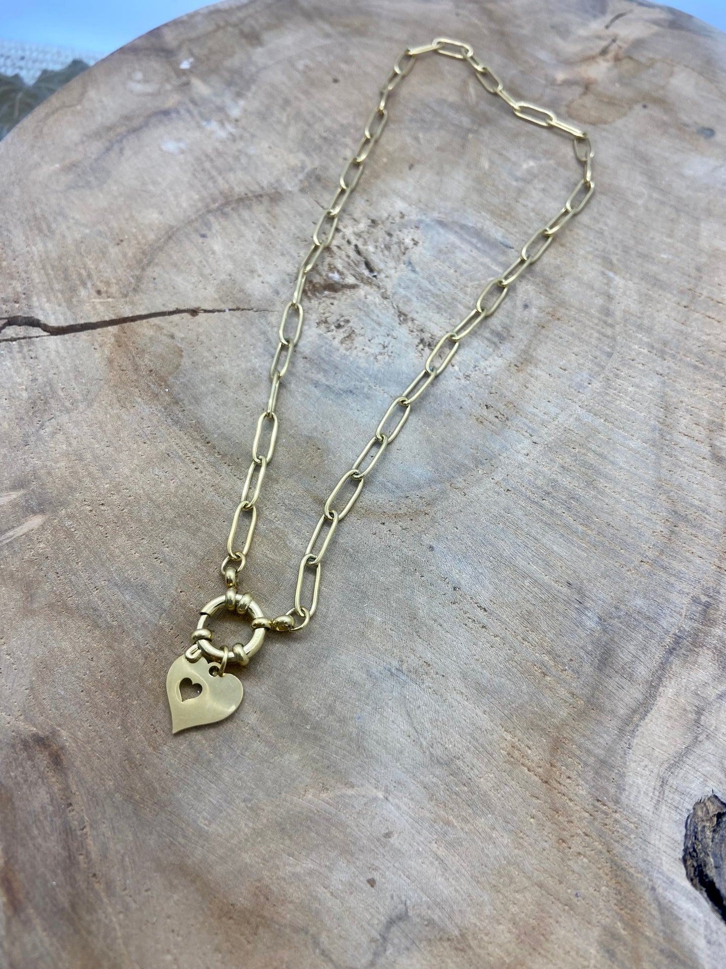 Colliers Acier Inoxydable Dorés coeurs et Saint Valentin