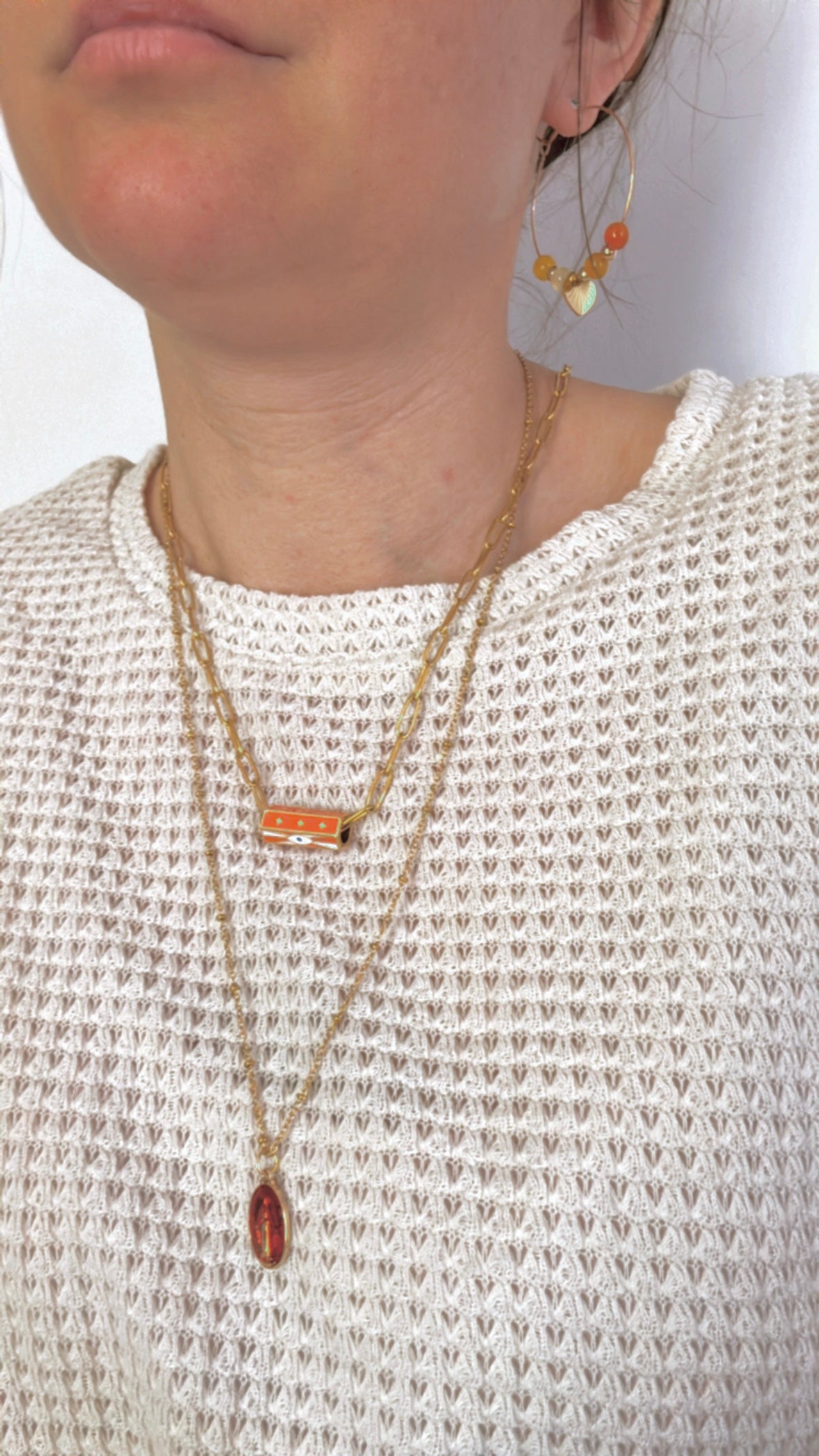 Colliers chaînes acier inoxydable hippy chic Madone et Œil