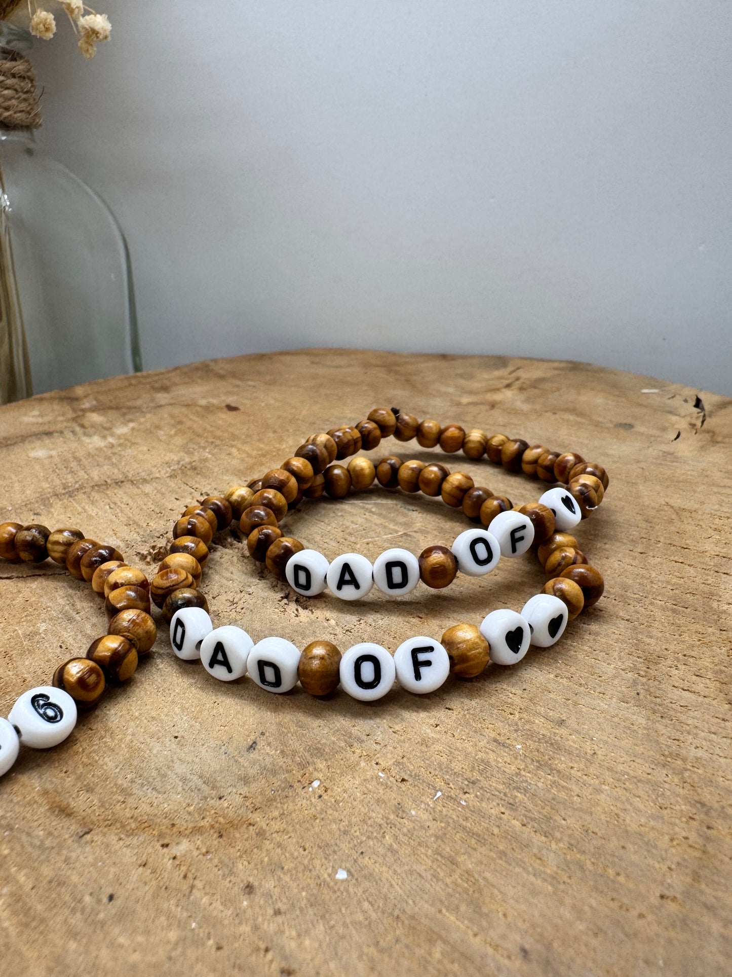 Bracelet en bois Papa – Message pour Papa