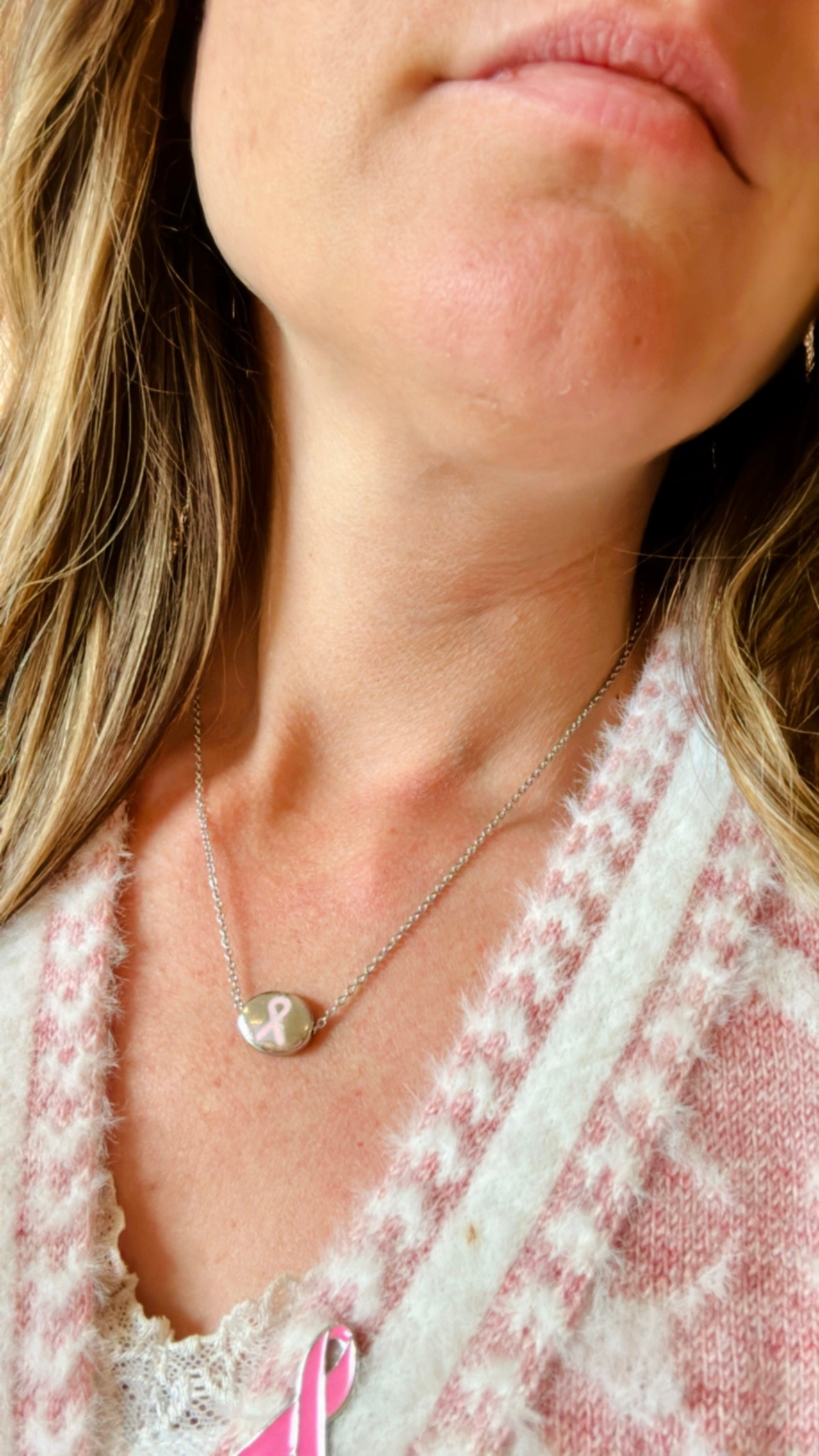 Collier Ruban Rose – Édition Solidaire Octobre Rose