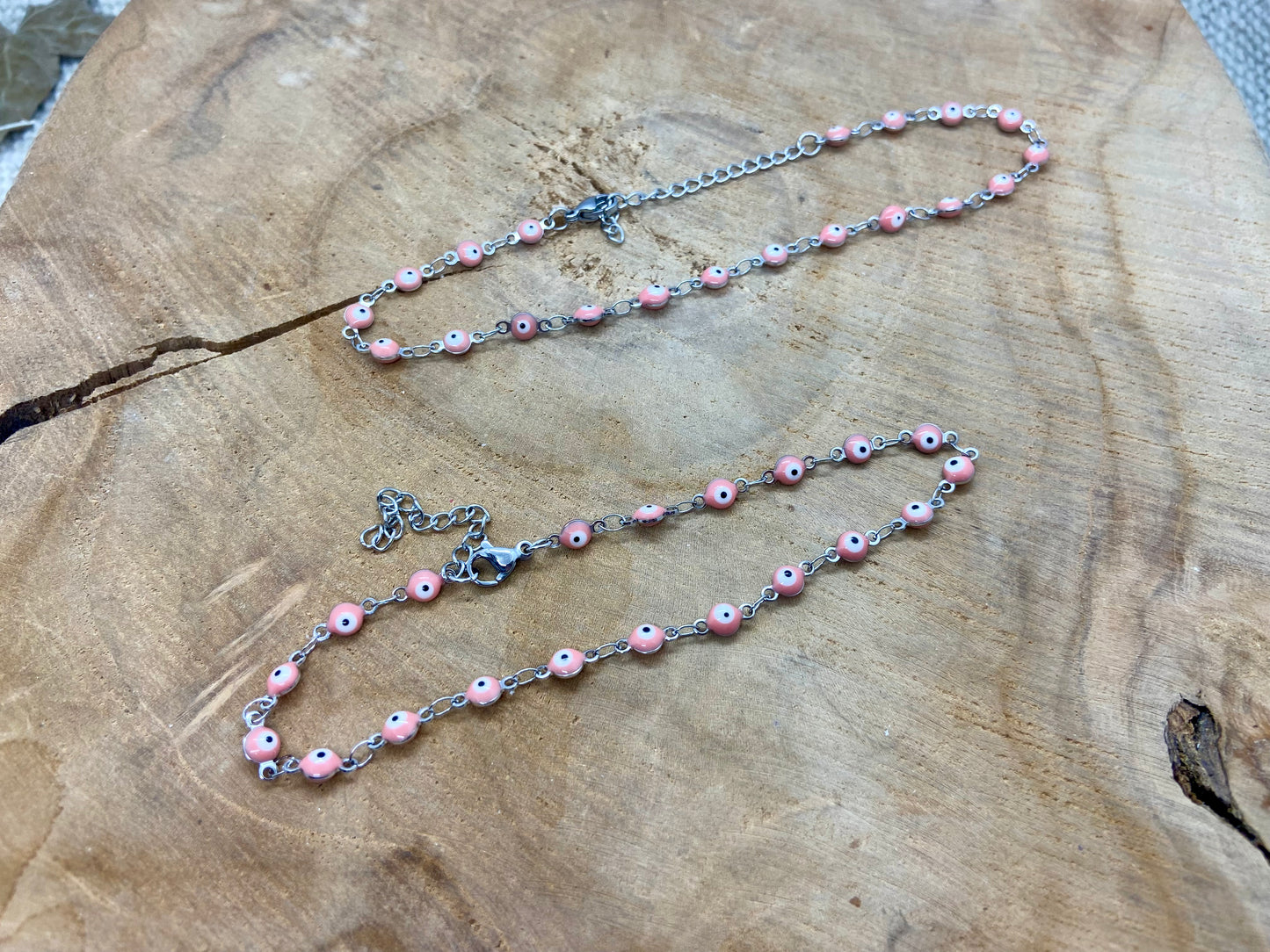 Chaine de Cheville et Bracelet Acier Inoxydable Matiasma Oeil De Protection