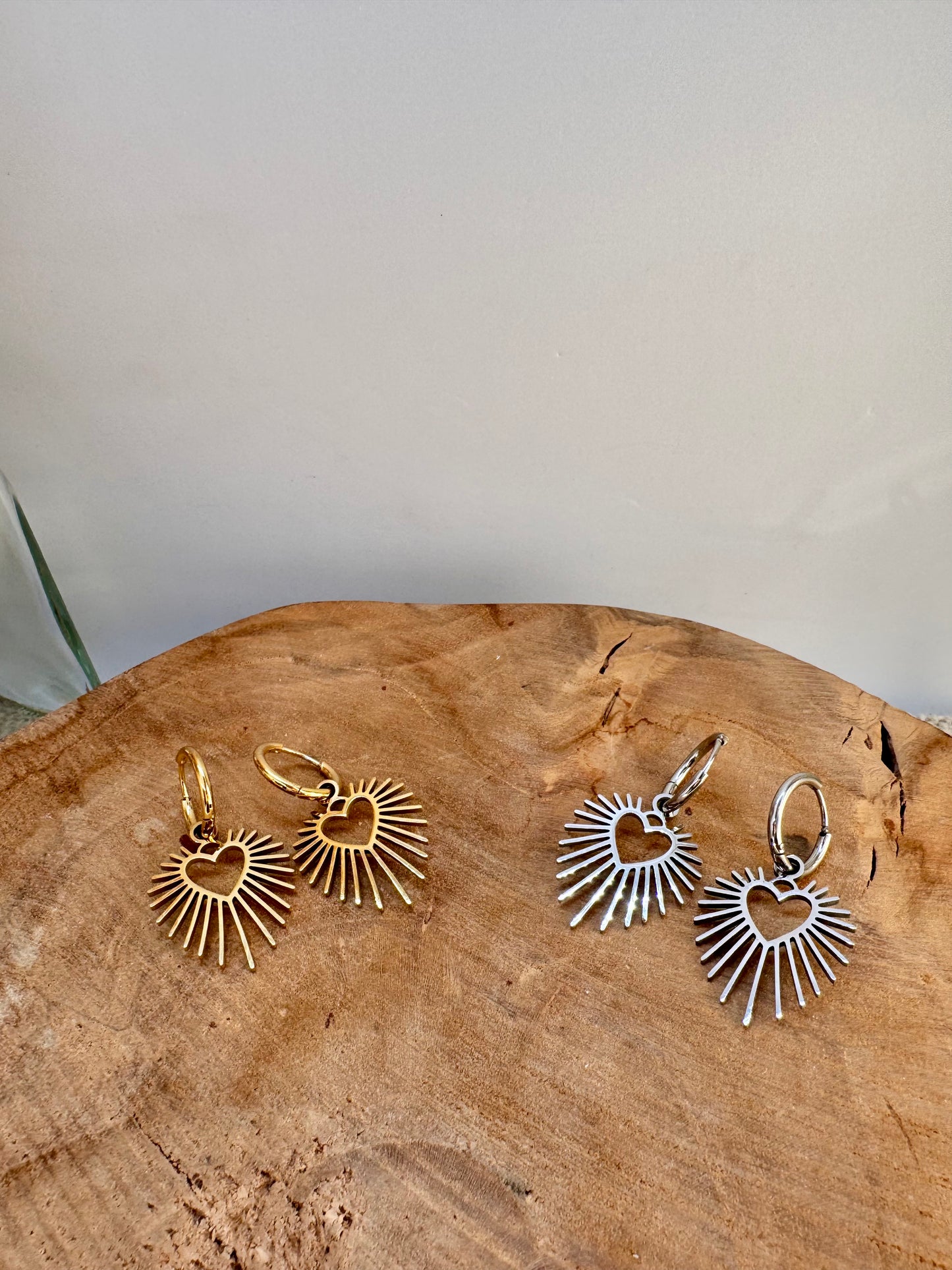 Boucles d’oreilles créoles Cœur Ex-Voto Acier Inoxydable