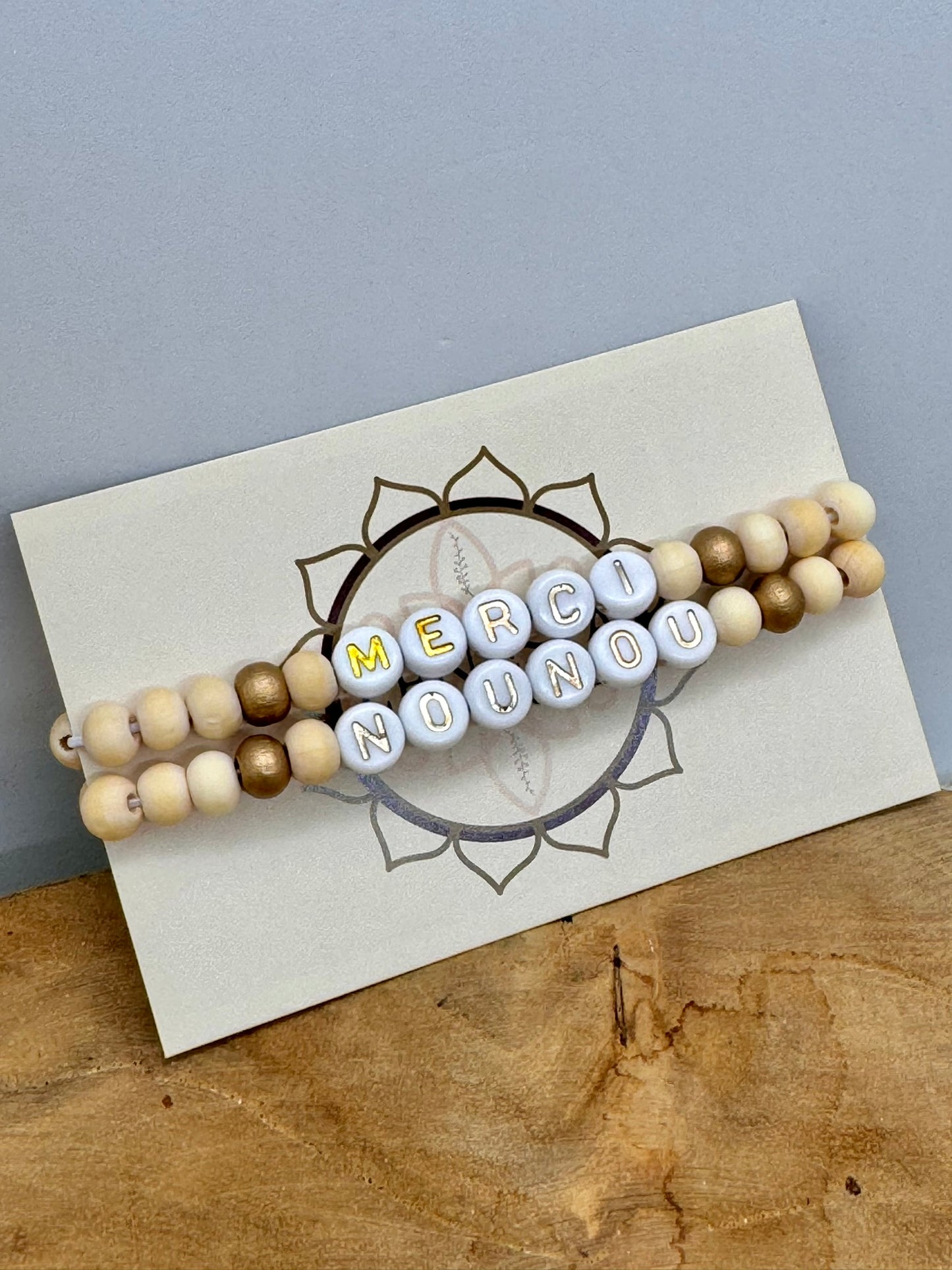 Cadeau remerciement maîtresse / nounou / Bracelets à Message Prénom