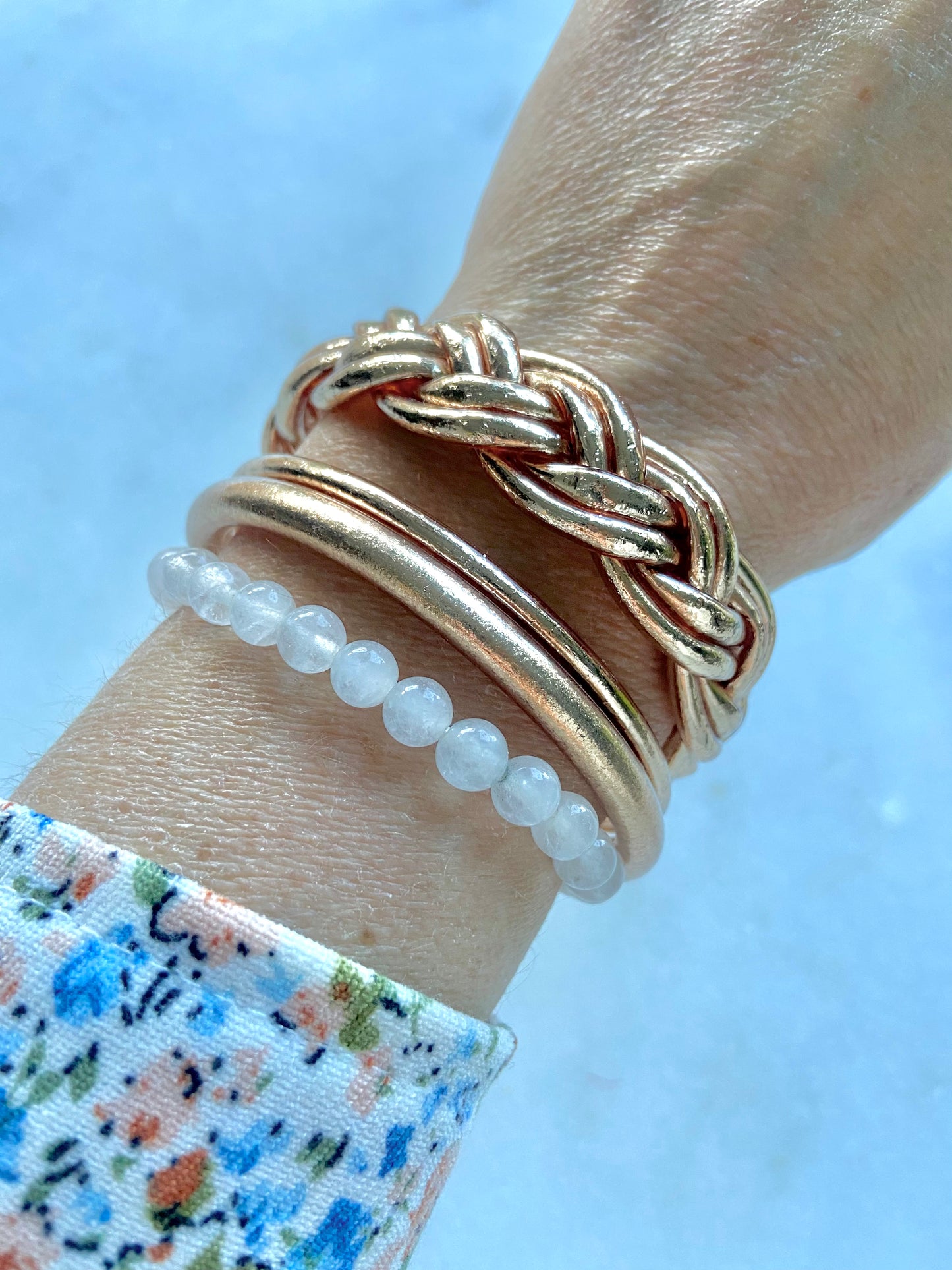 Bracelets joncs bouddhistes véritables couleurs Or Rose