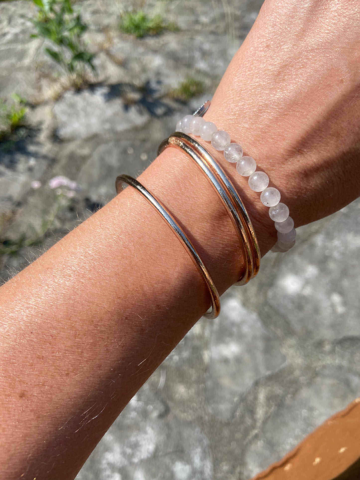 Bracelets joncs bouddhistes véritables couleurs Or Rose