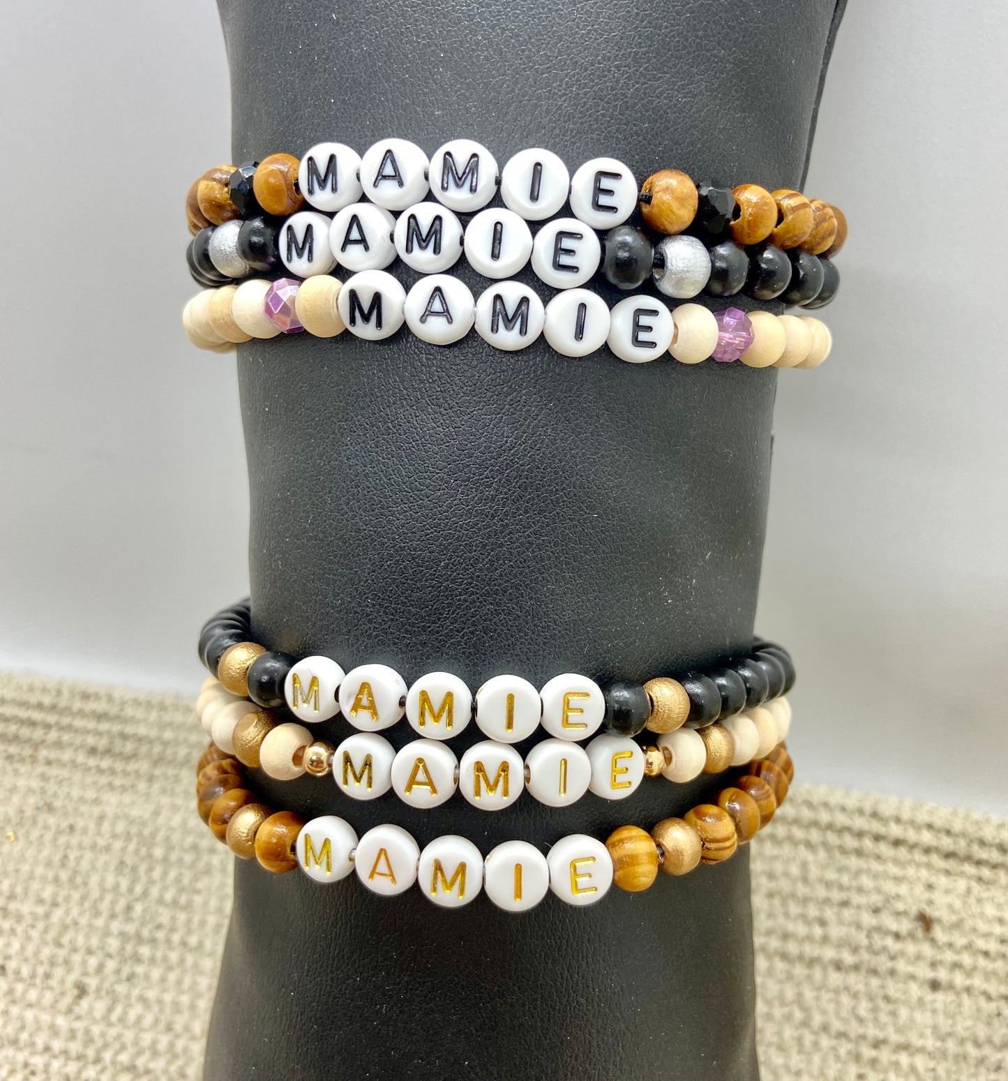 Bracelet en bois cadeau mamie grand mère