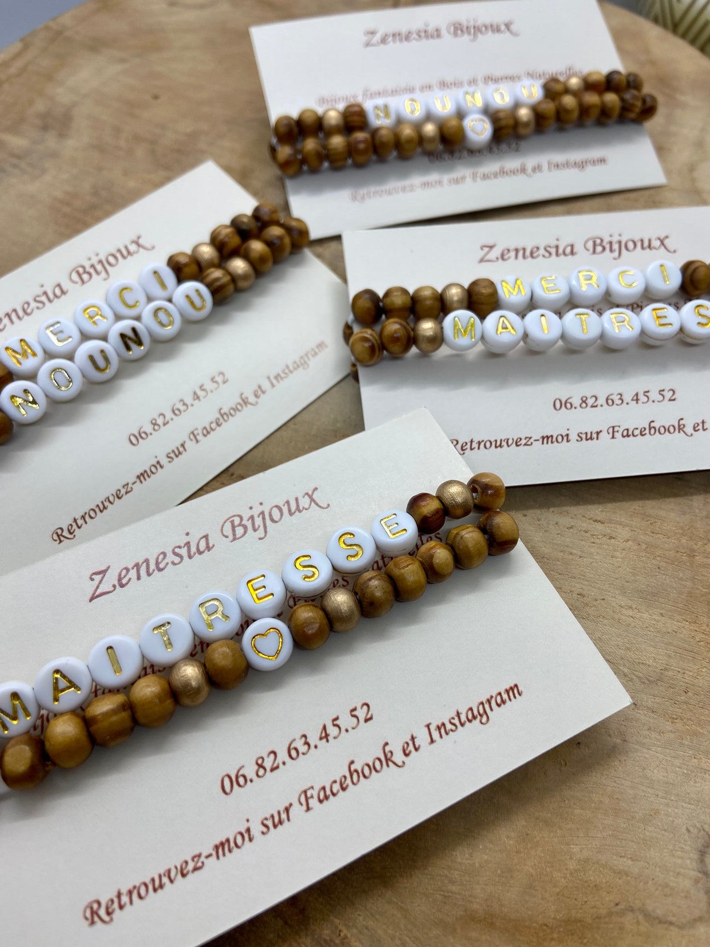 Bracelet remerciements maîtresse nounou cadeau de fin d’année scolaire