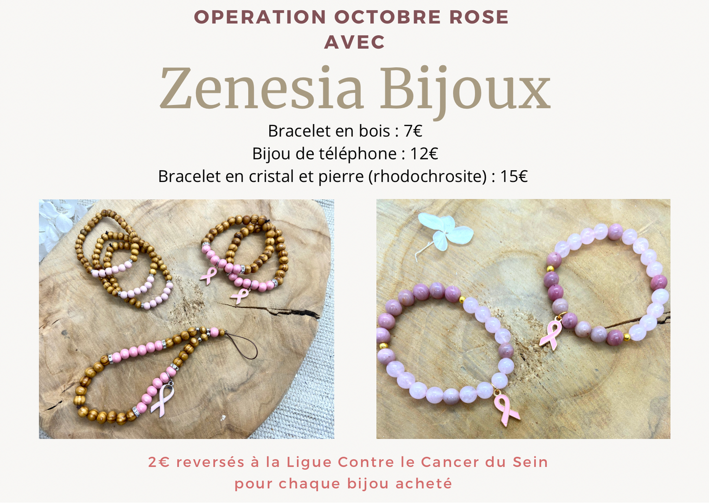 Bijoux Thème Octobre Rose