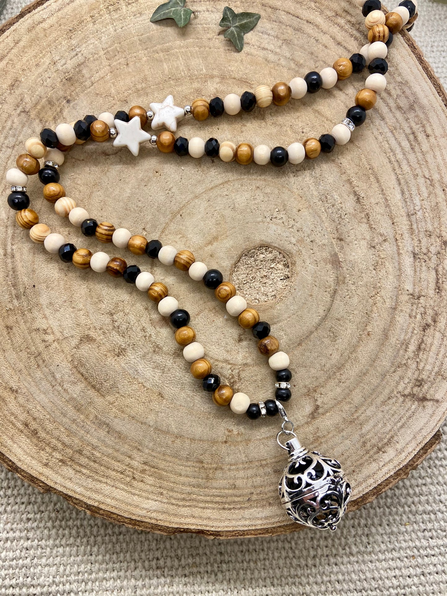 Bola de grossesse en bois et strass