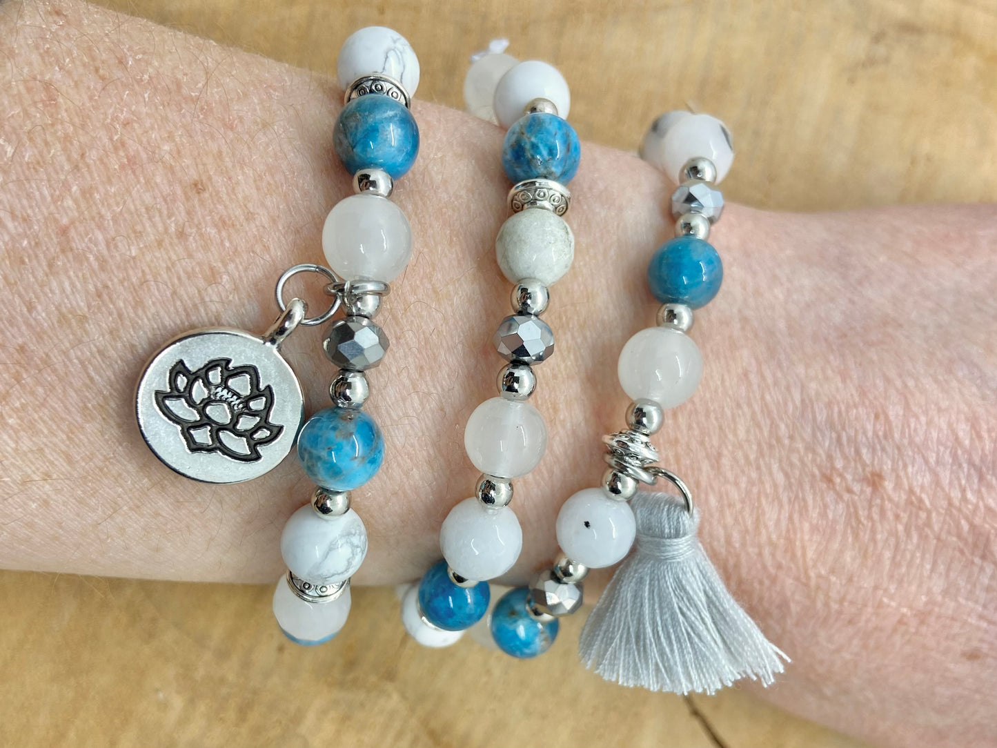 Bracelets Bohème Chic en Apatite Bleue