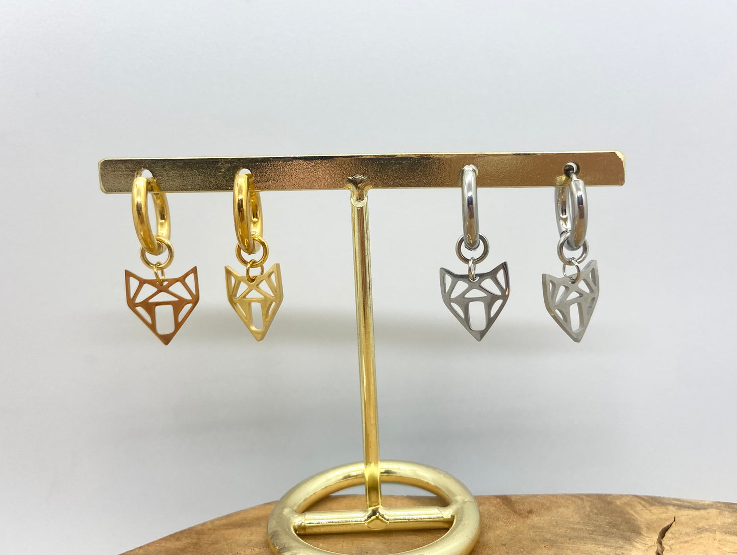 Boucles d’oreilles Tête de Renard Géométriques