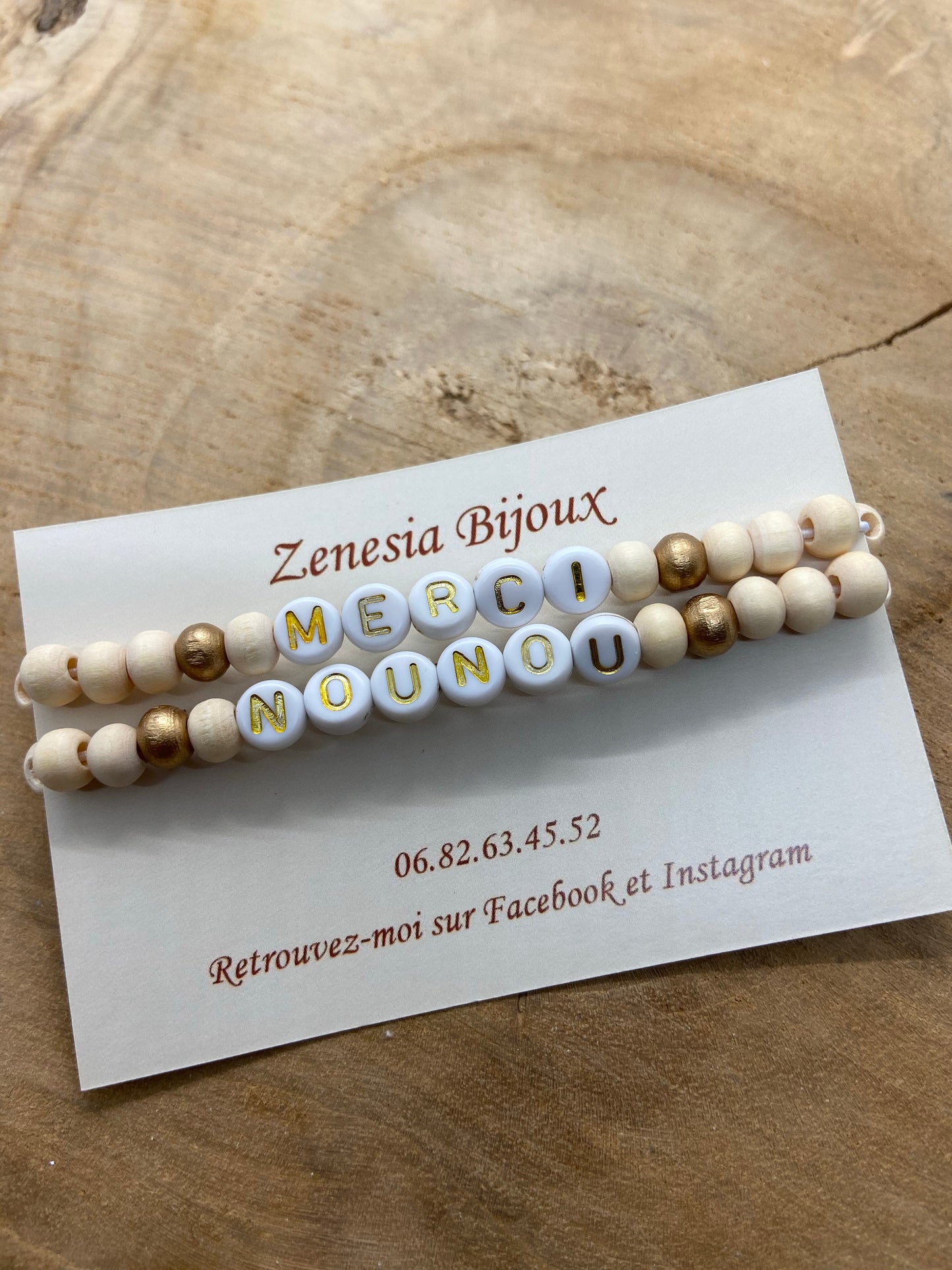 Bracelet remerciements maîtresse nounou cadeau de fin d’année scolaire
