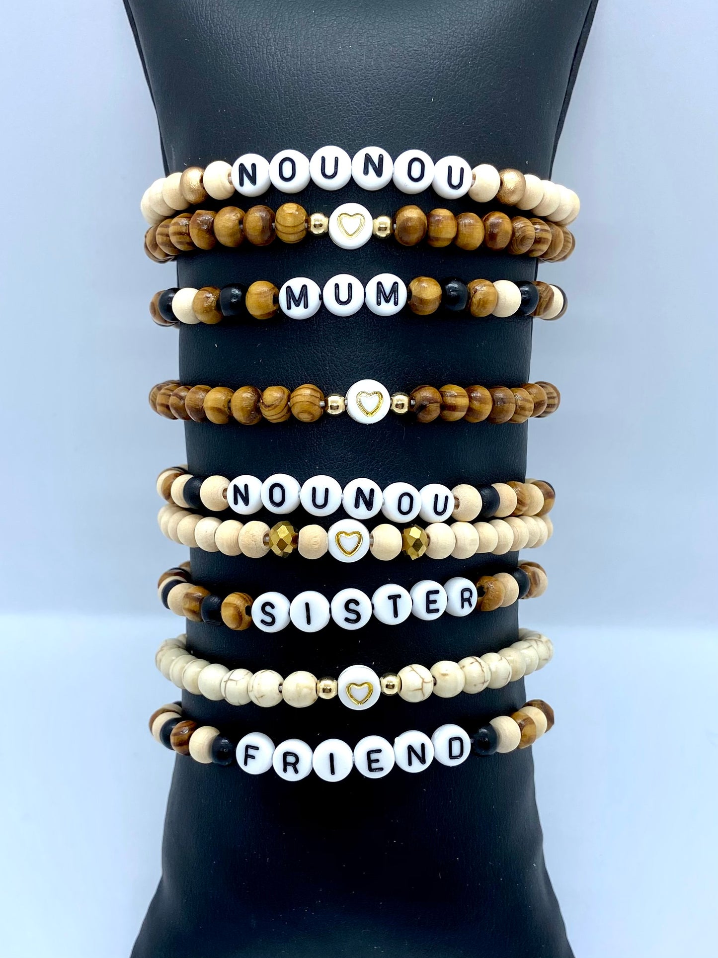 petit bracelet message amitié sister nounou maman famille