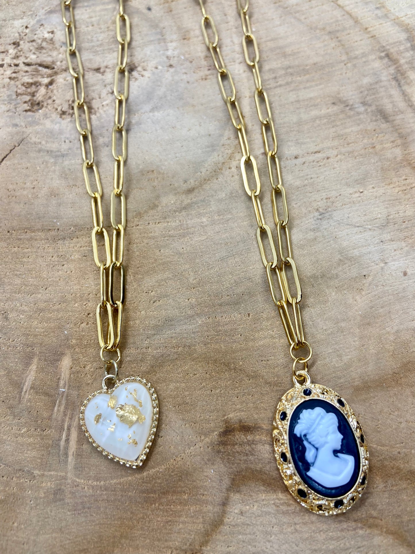 Chaînes en acier inoxydable pendentif camée Style Gothique