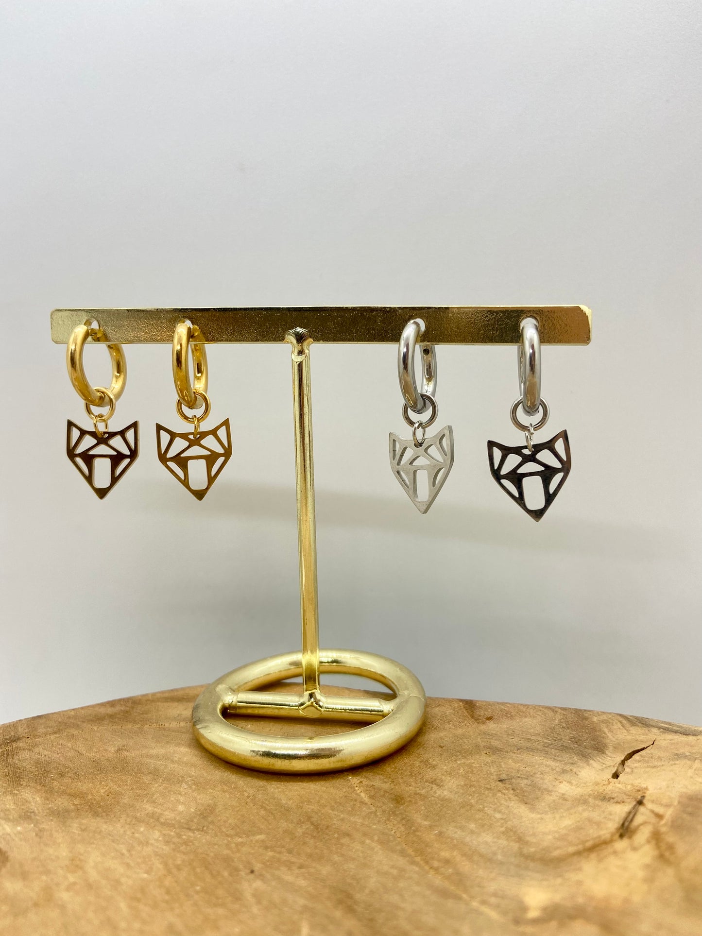 Boucles d’oreilles Tête de Renard Géométriques