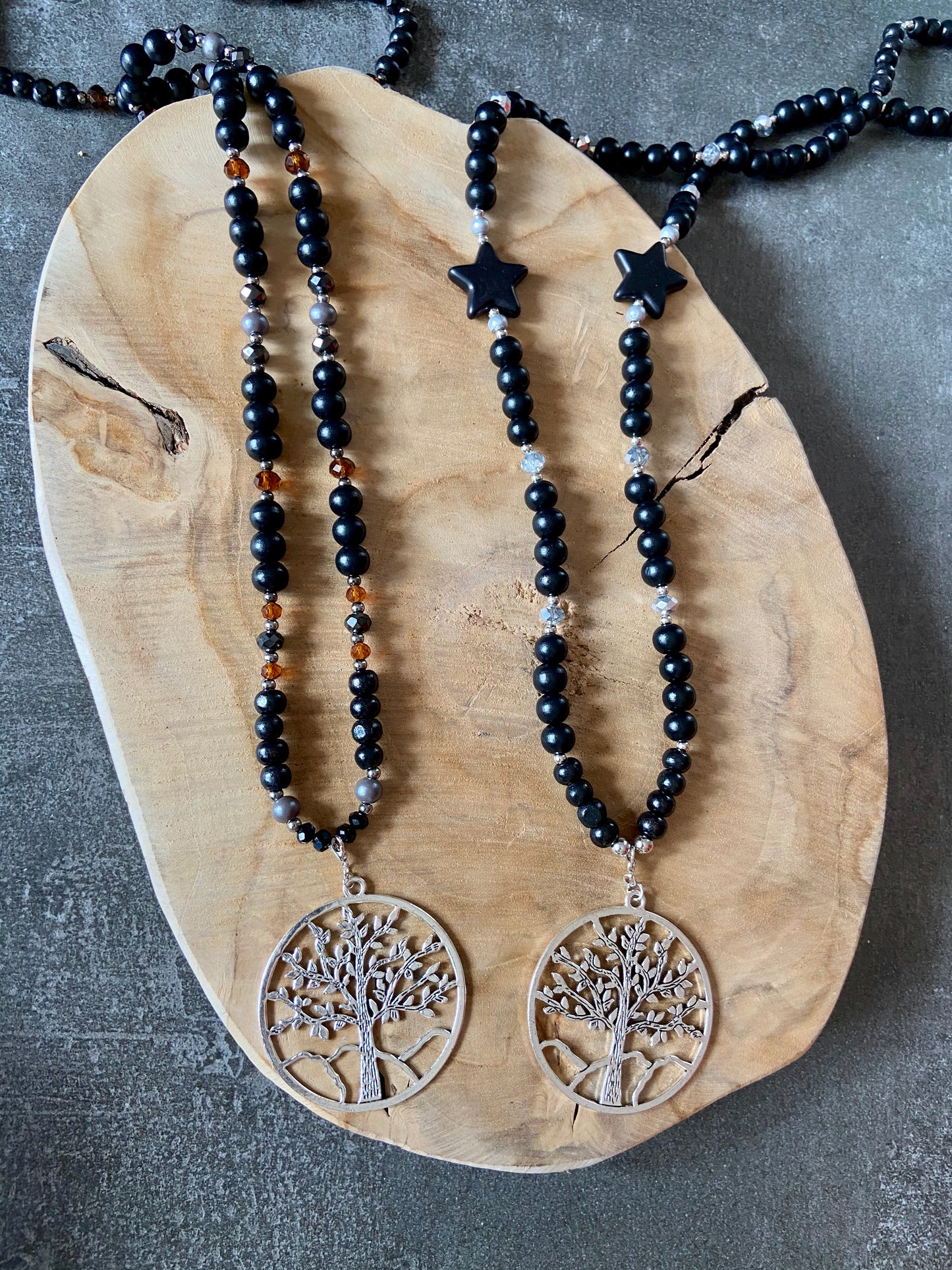 Sautoir bohème chic pendentif arbre de vie