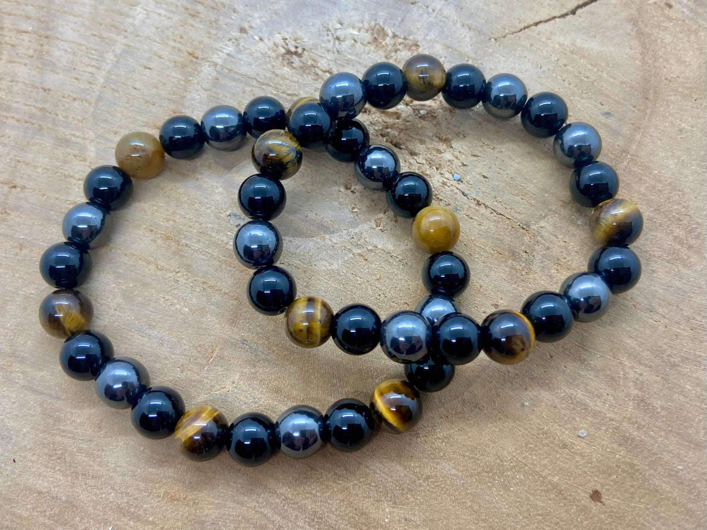 Bracelet en Obsidienne Hématite Noire Naturelle