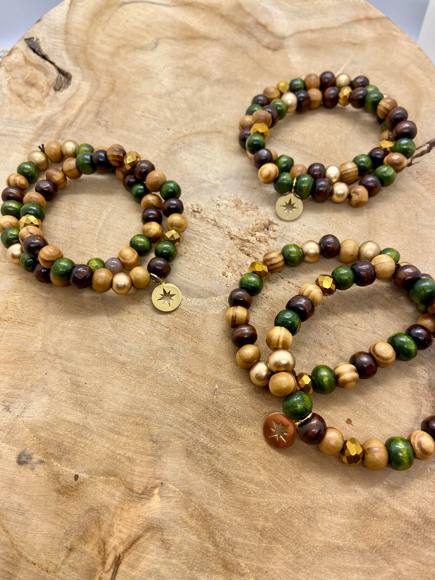 Lot de 2 bracelets bohème breloque Étoile Polaire