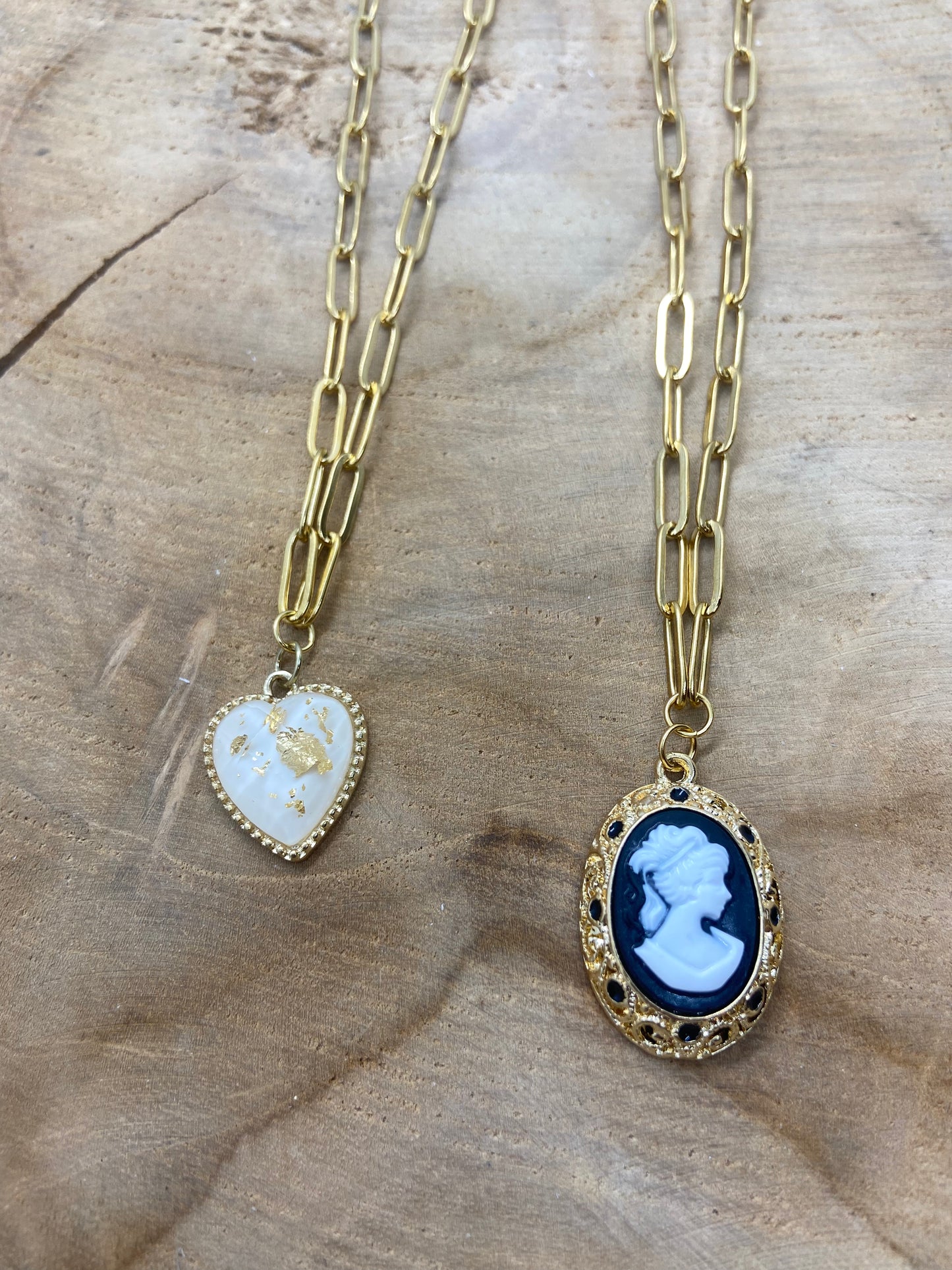 Chaînes en acier inoxydable pendentif camée Style Gothique