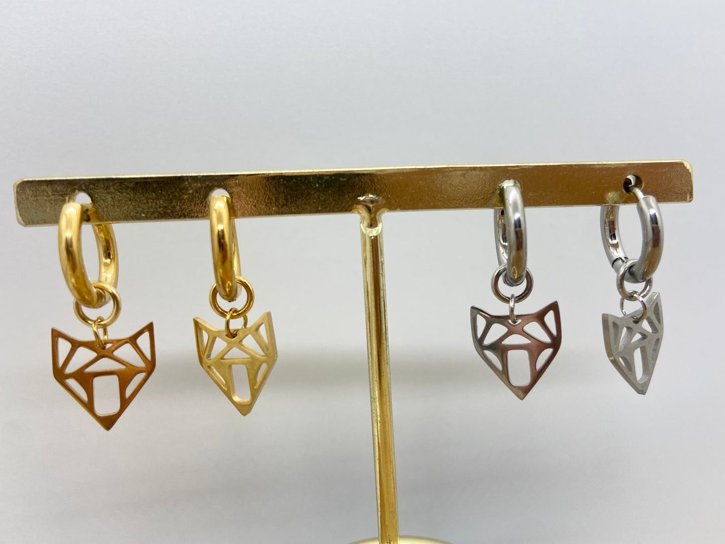Boucles d’oreilles Tête de Renard Géométriques