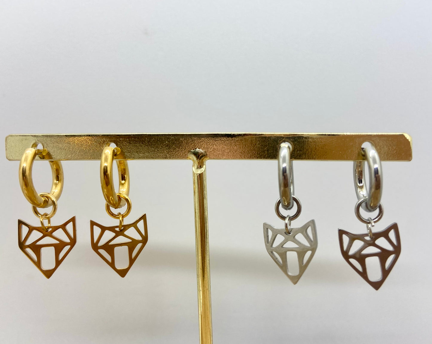 Boucles d’oreilles Tête de Renard Géométriques