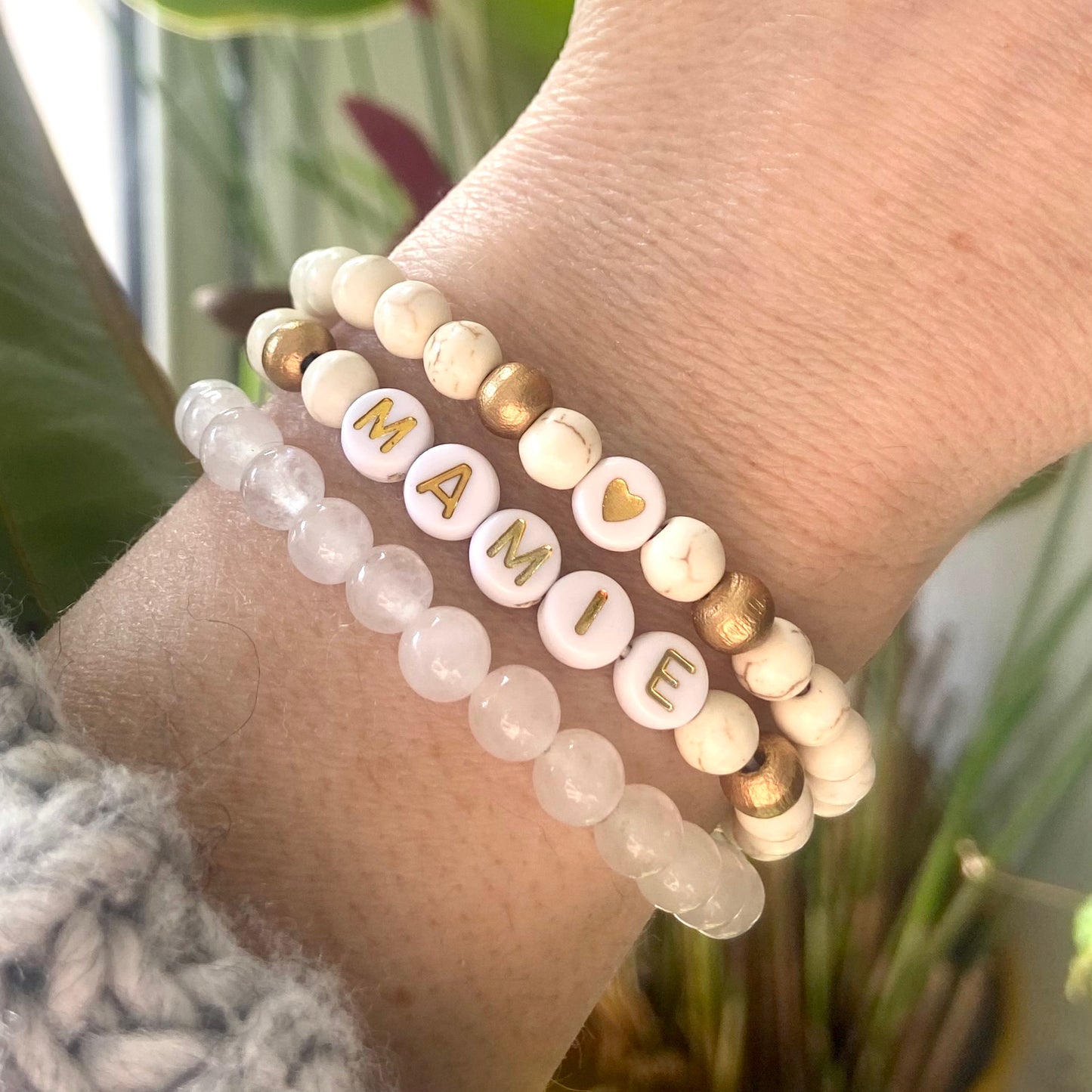 Bracelet en bois cadeau mamie fêtes des grand mères