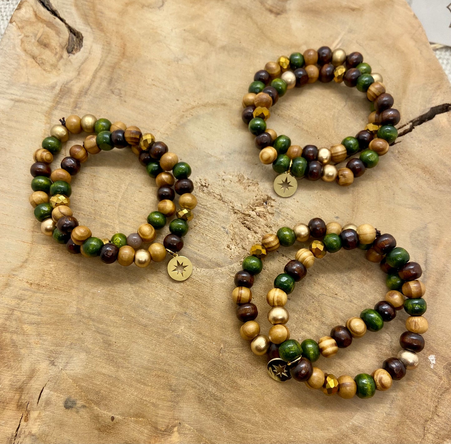 Lot de 2 bracelets bohème breloque Étoile Polaire