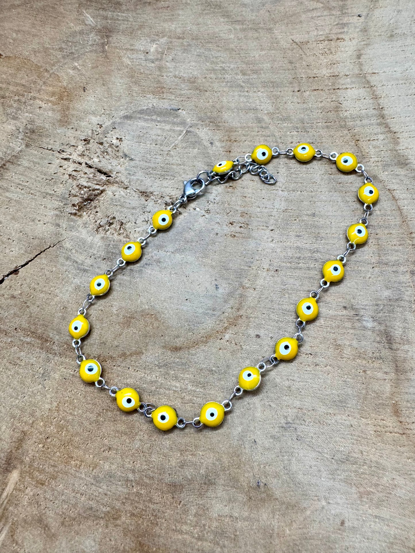 Chaine de Cheville et Bracelet Acier Inoxydable Matiasma Oeil De Protection