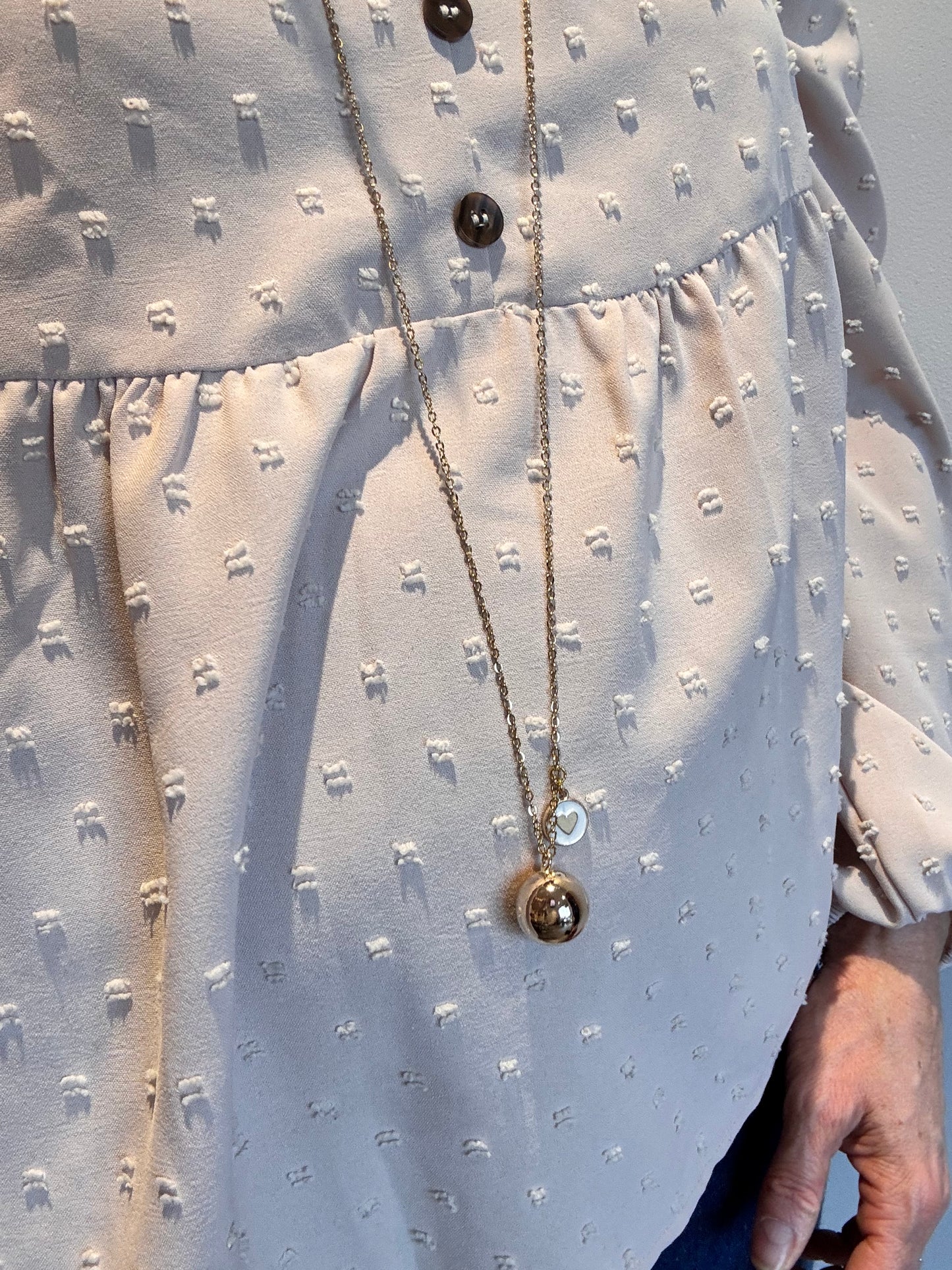 Bola de grossesse doré – Carillon apaisant & détail cœur