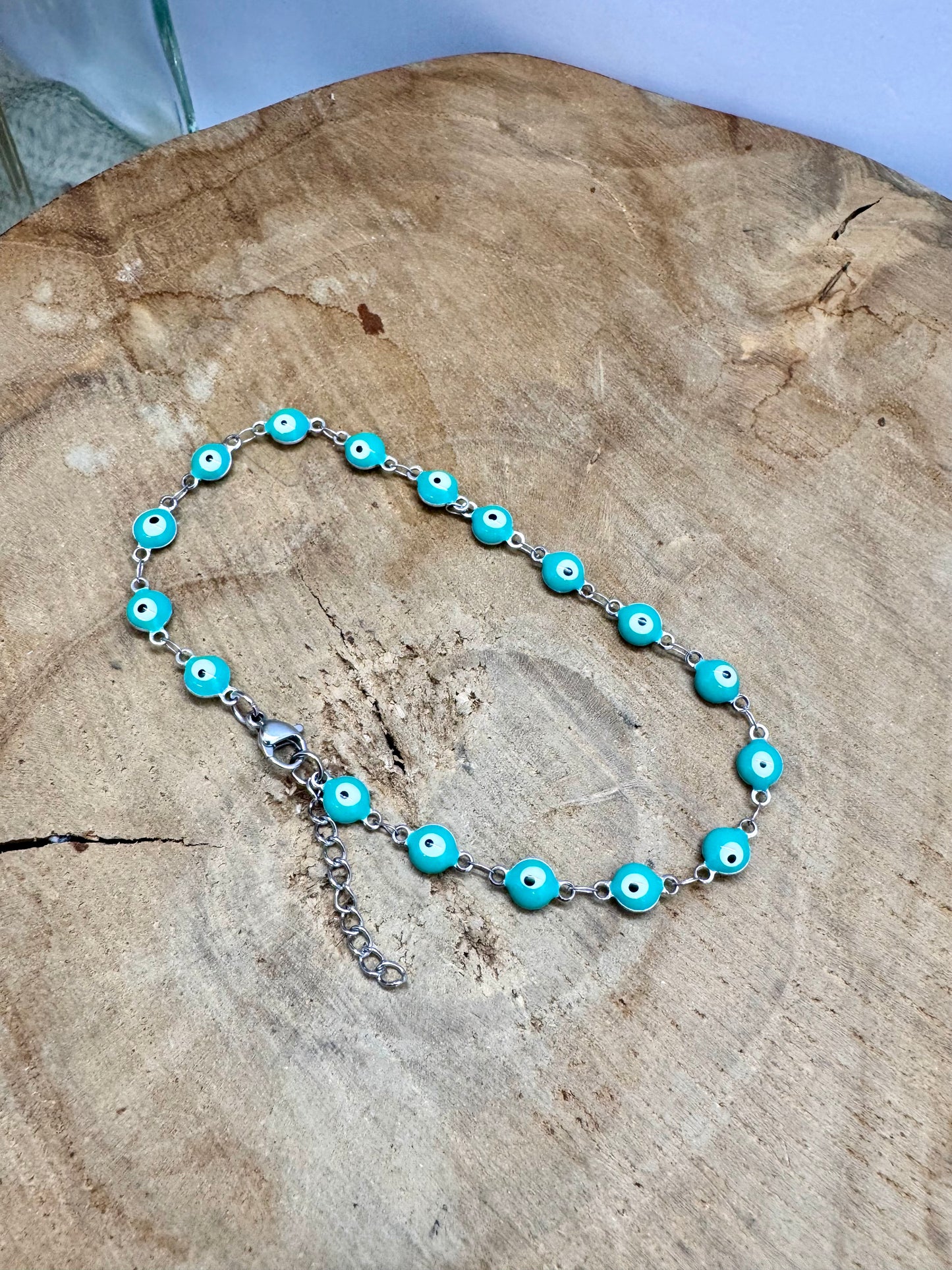 Chaine de Cheville et Bracelet Acier Inoxydable Matiasma Oeil De Protection