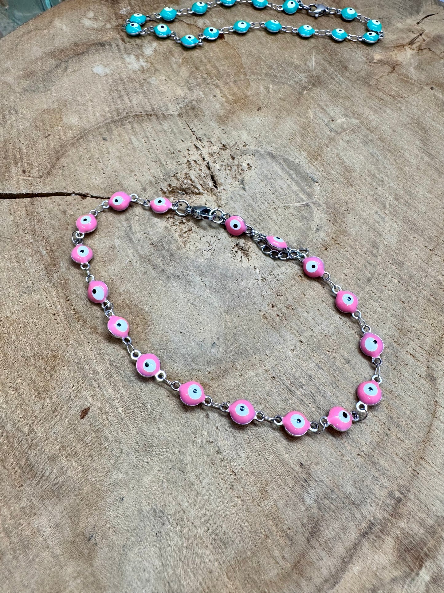 Chaine de Cheville et Bracelet Acier Inoxydable Matiasma Oeil De Protection