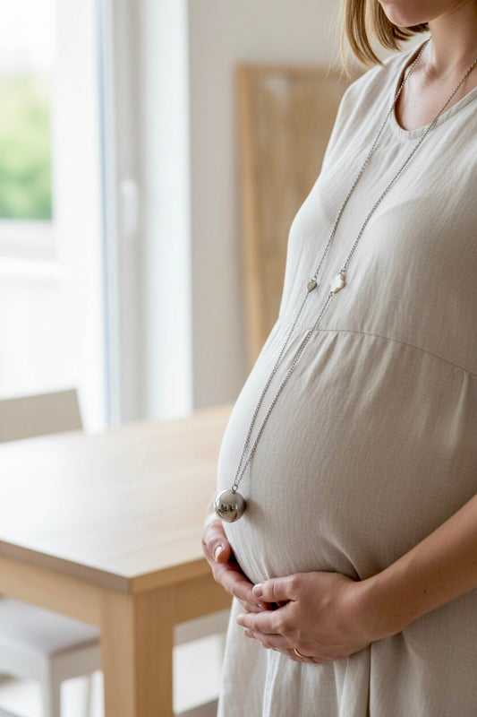 Bola de grossesse bohème chic – Acier inoxydable argenté