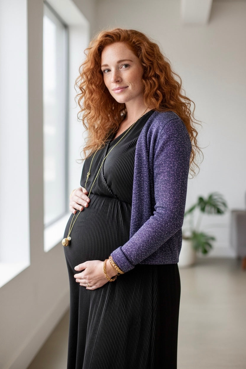 Bola de grossesse Acier Inoxydable doré. Charm en Nacre et Acier inoxydable