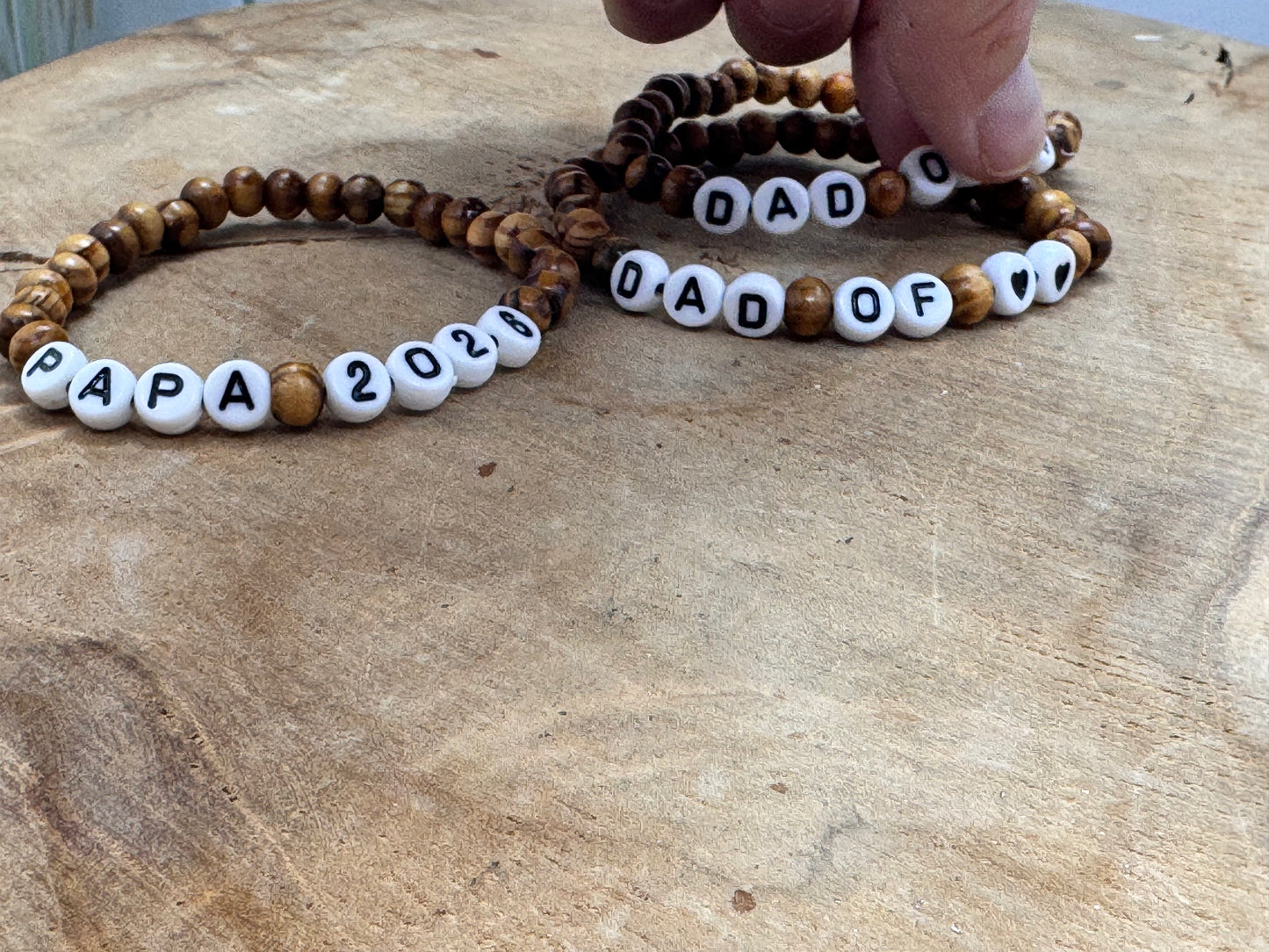 Bracelet en bois Papa – Message pour Papa