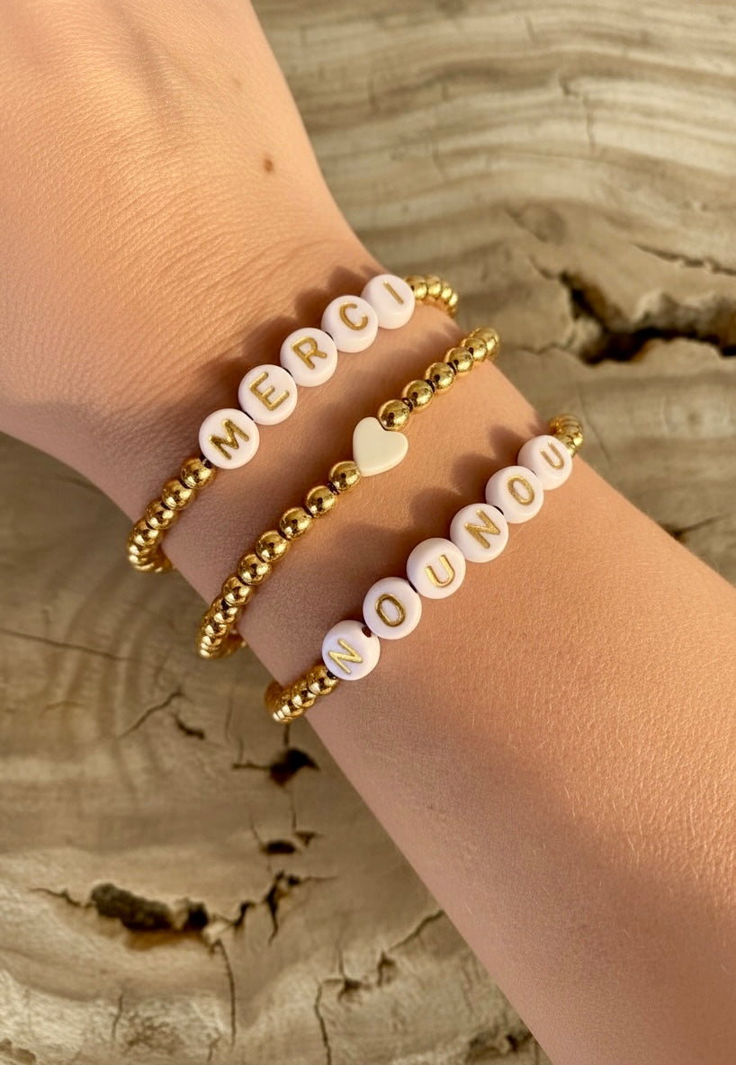 Bracelet à message, cadeau pour nounou, remerciements Nounou