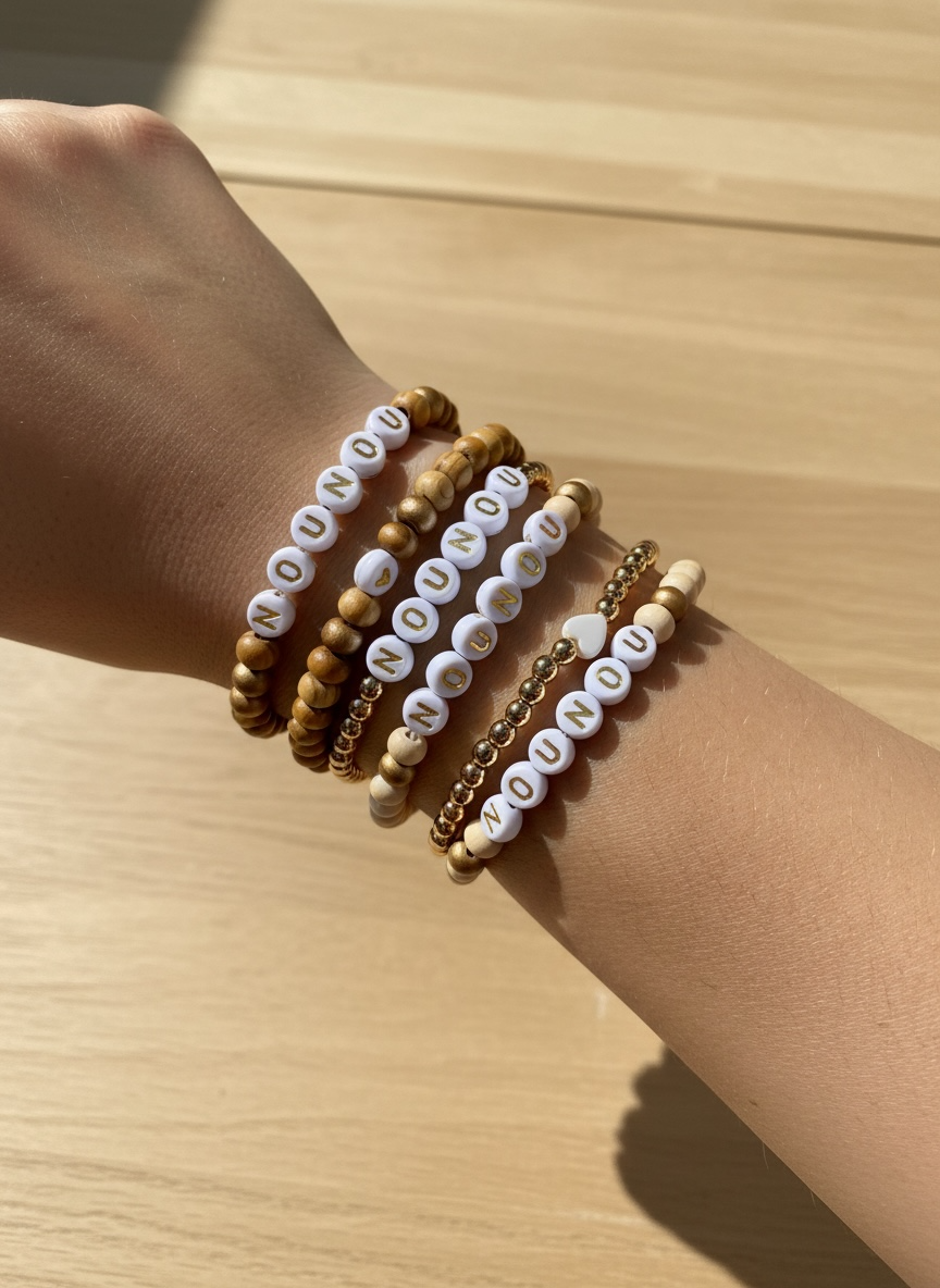 Bracelet à message, cadeau pour nounou, remerciements Nounou