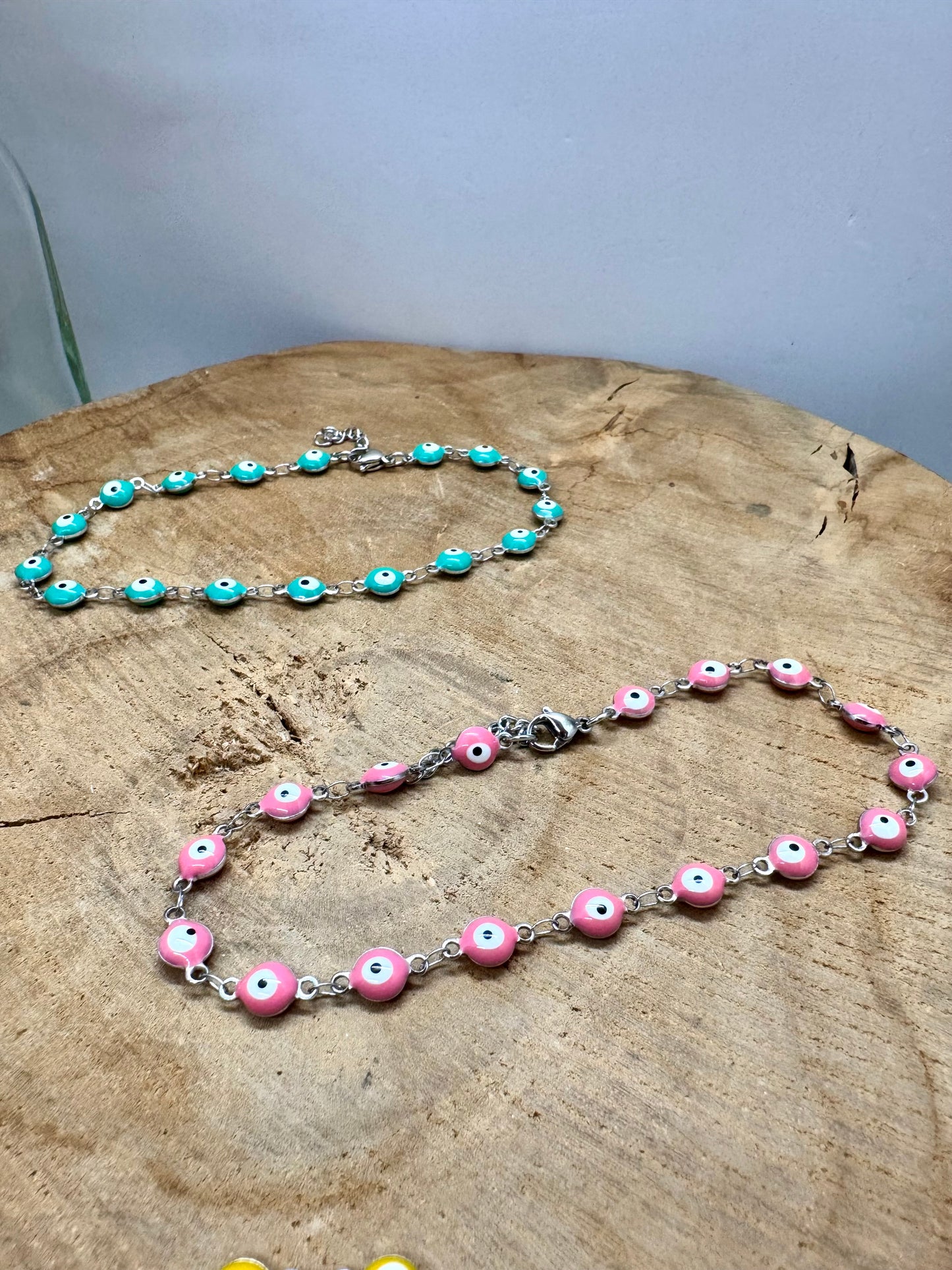 Chaine de Cheville et Bracelet Acier Inoxydable Matiasma Oeil De Protection