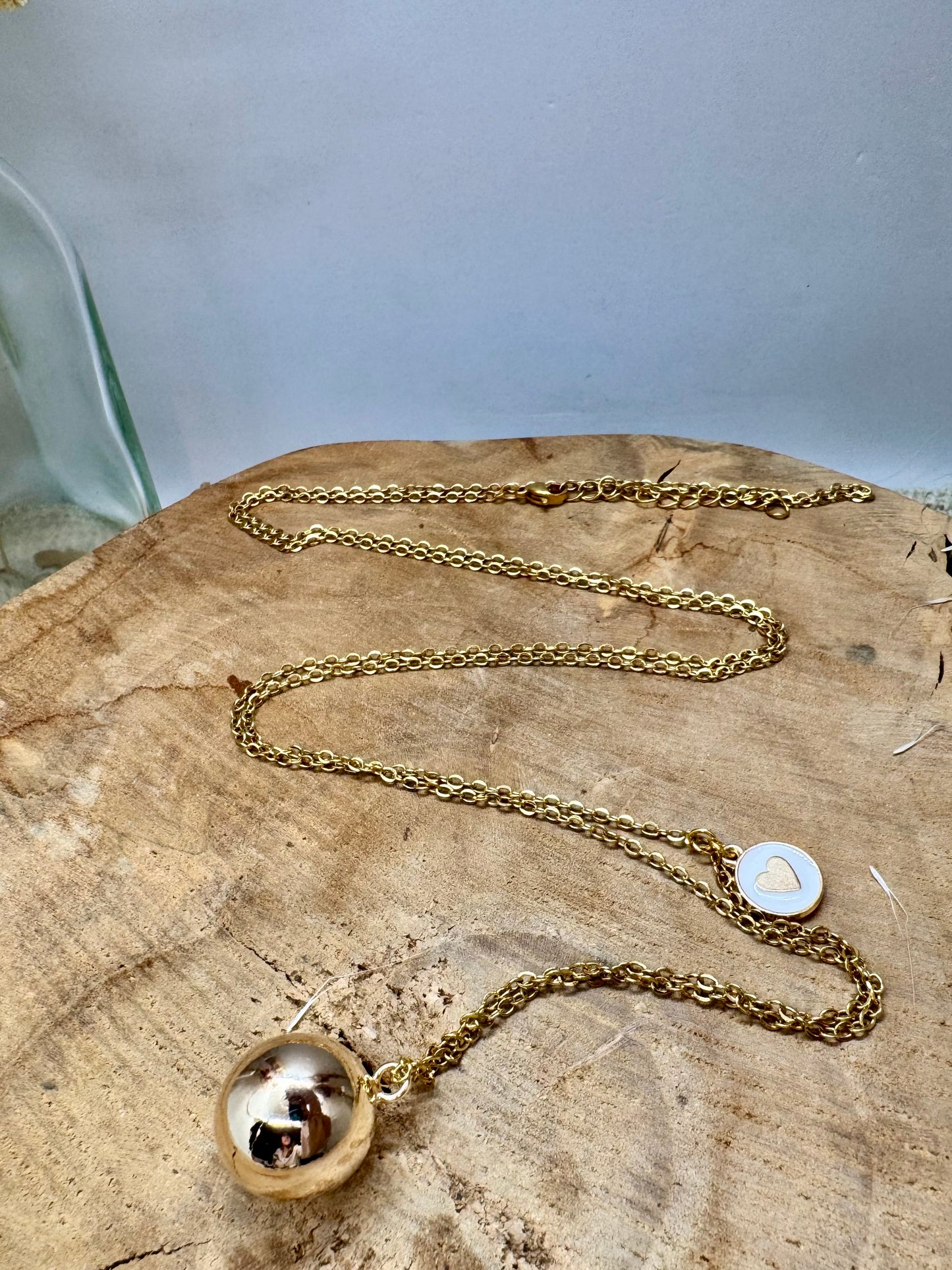 Bola de grossesse doré – Carillon apaisant & détail cœur