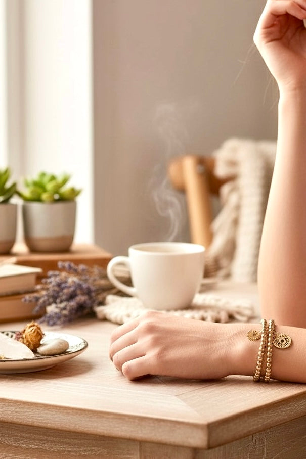 Bracelets tendance en perles d’acier inoxydable et breloques symboliques au choix