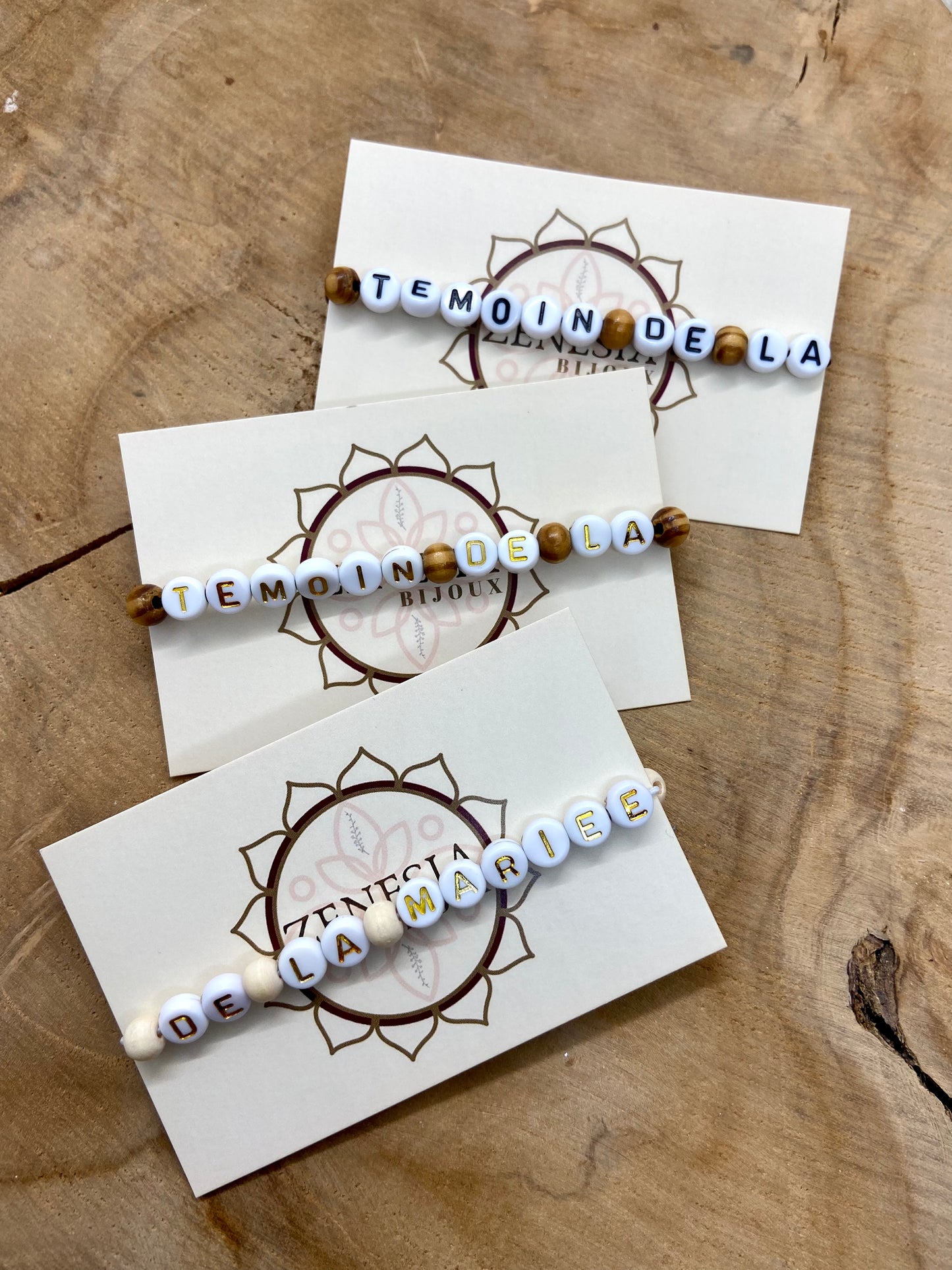 Bracelet à Message Témoin et invités de Mariage