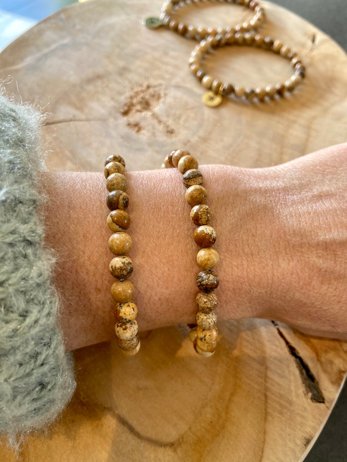 Petit bracelet en pierre naturelle jaspe mixte
