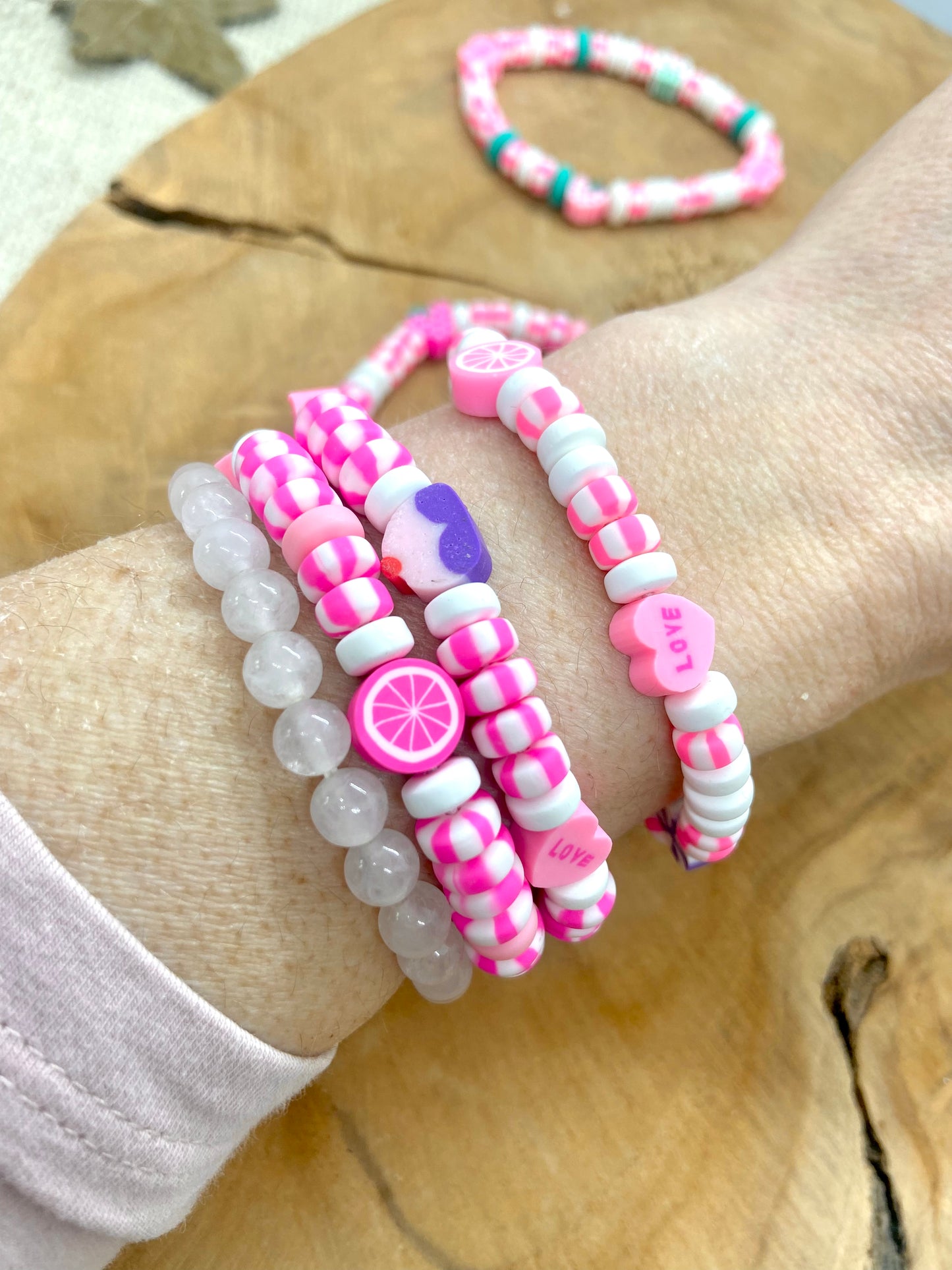 Bracelets en perles d’argile polymère style bracelets en bonbons